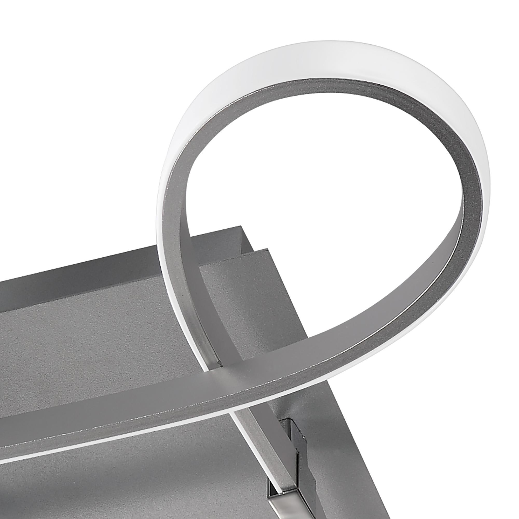 Knot Square Ceiling 40W LED 4 Looped Arms 3000K, 3100lm, Silver/Frosted Acrylic/Polished Chrome, 3yrs Warranty