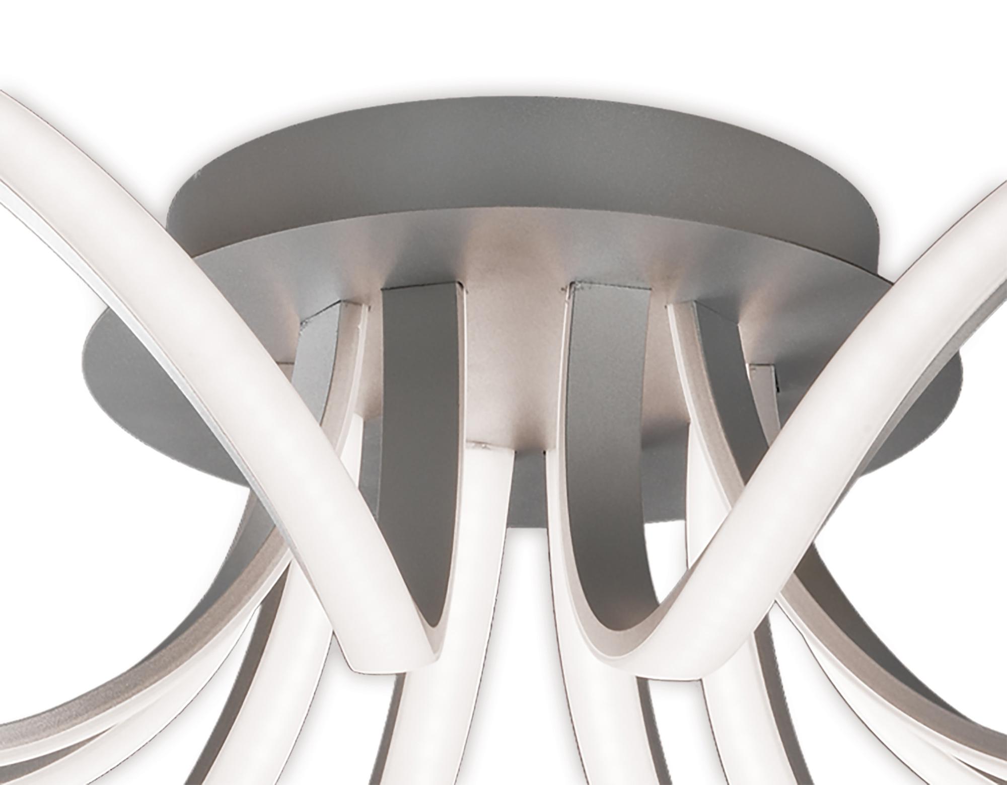 Knot Ceiling 74cm Round 5 Looped Arms 60W LED 3000K, 4800lm, Dimmable Silver/Frosted Acrylic/Polished Chrome, 3yrs Warranty