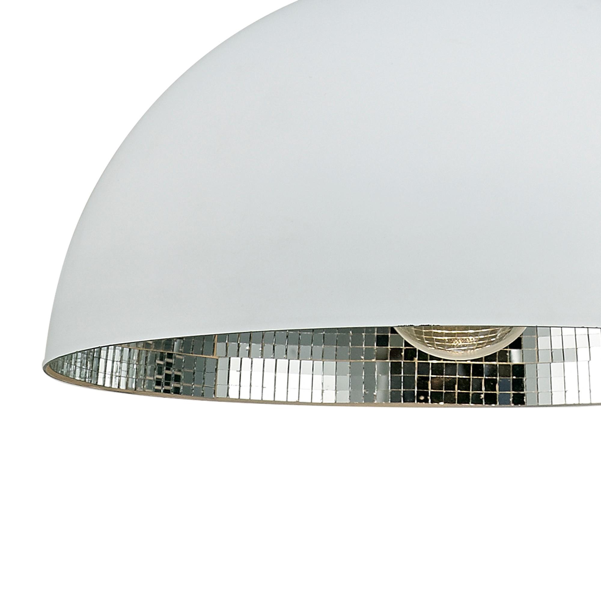 * Krista 30cm Single Pendant 1 Light E27, Matt White/Mirror Mosaic Inner