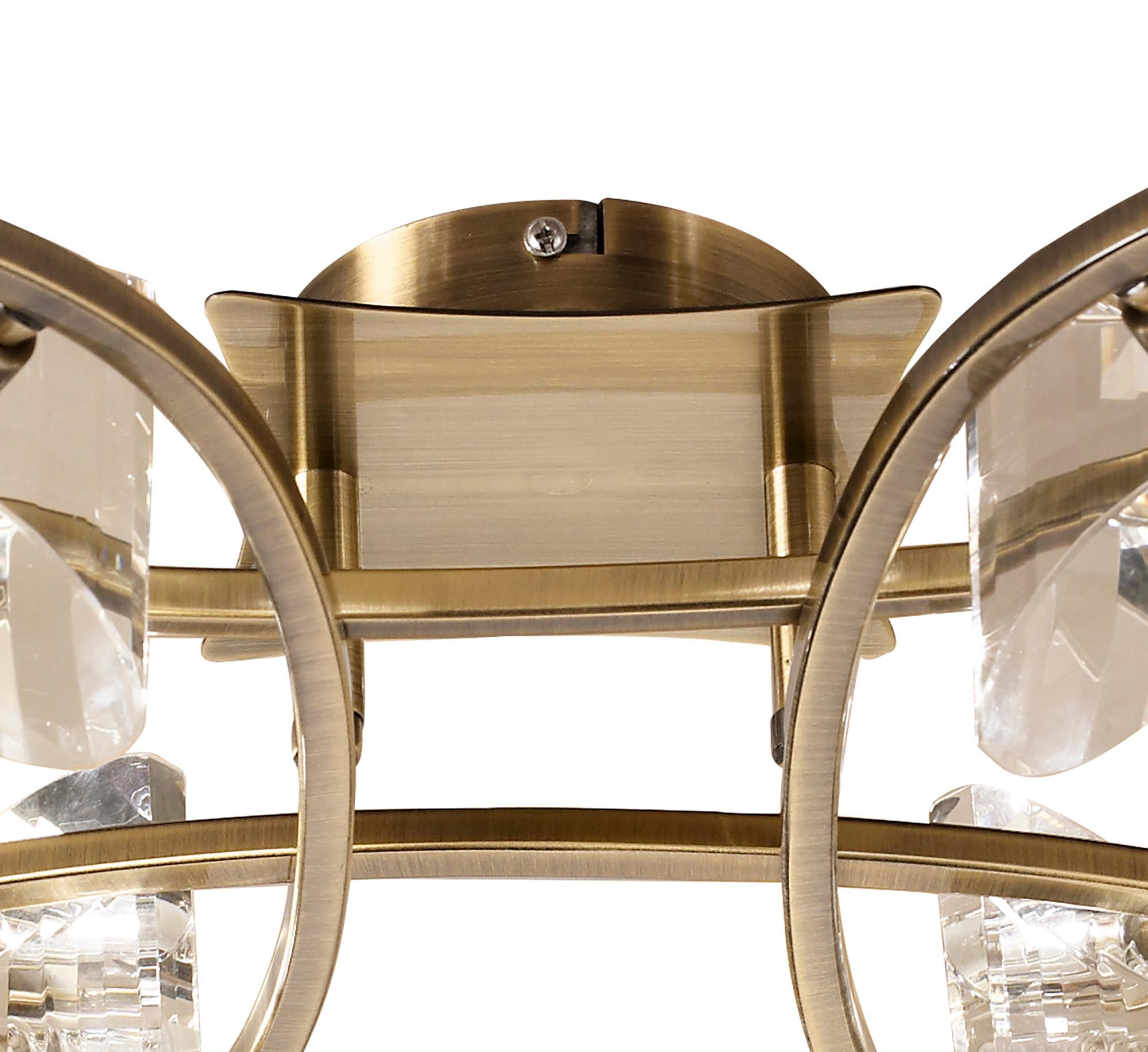 Kromo Ceiling 4 Light G9, Antique Brass