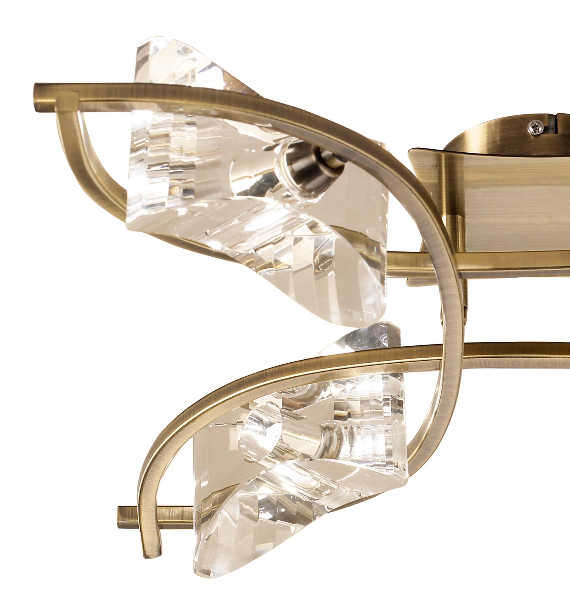 Kromo Ceiling 4 Light G9, Antique Brass