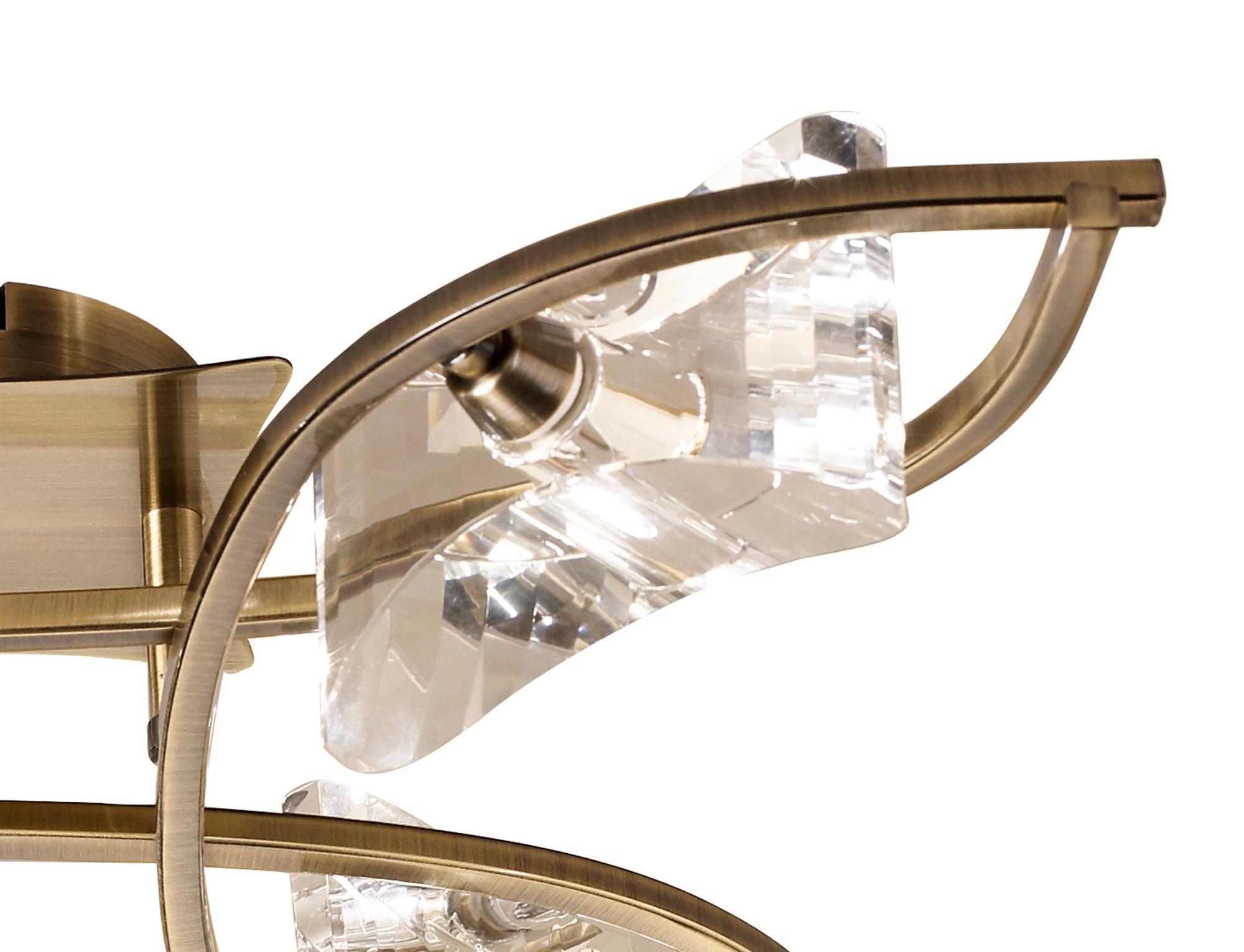 Kromo Ceiling 4 Light G9, Antique Brass