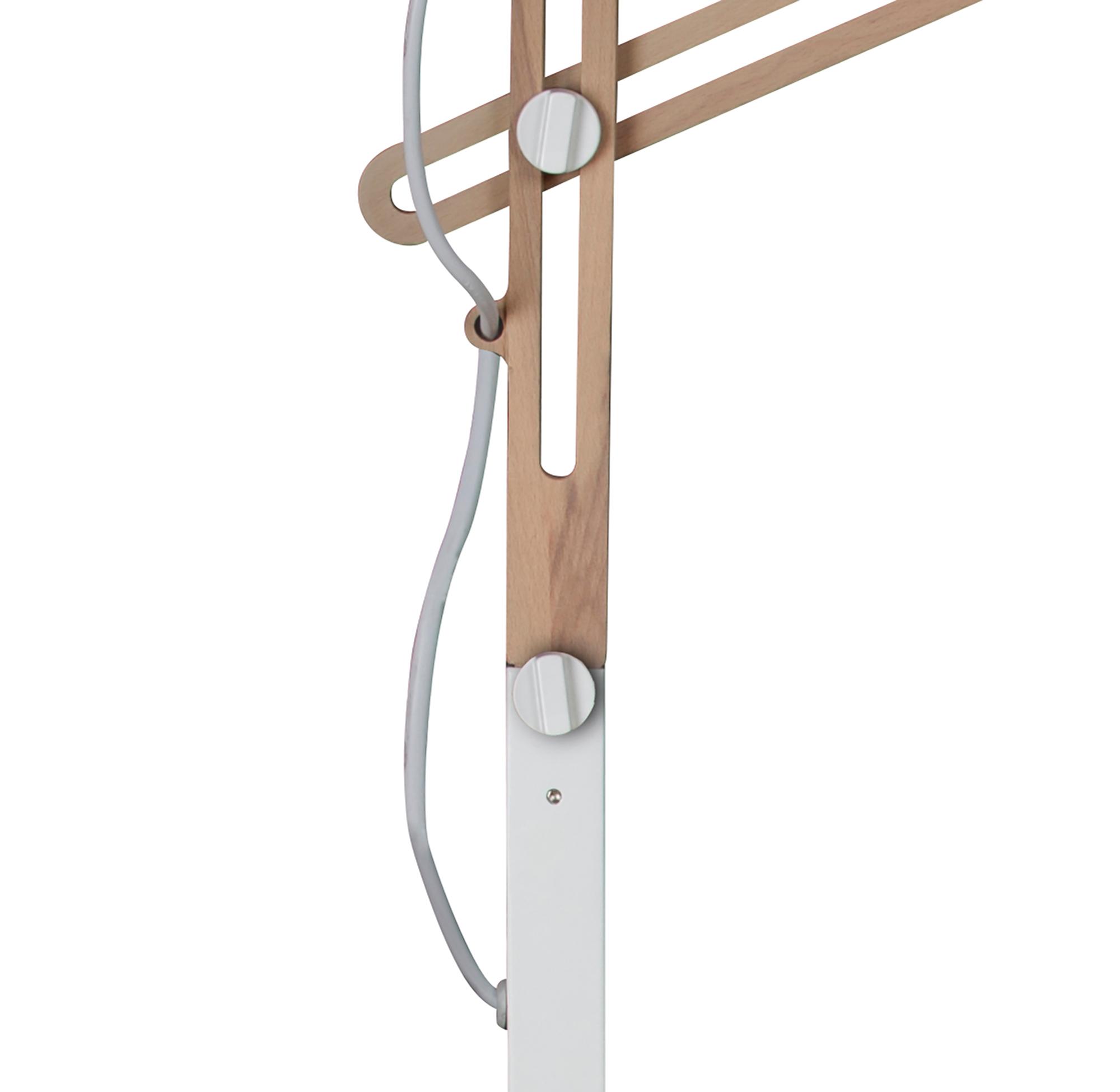 Looker Floor Lamp 1 Light E27 , Matt White/Beech