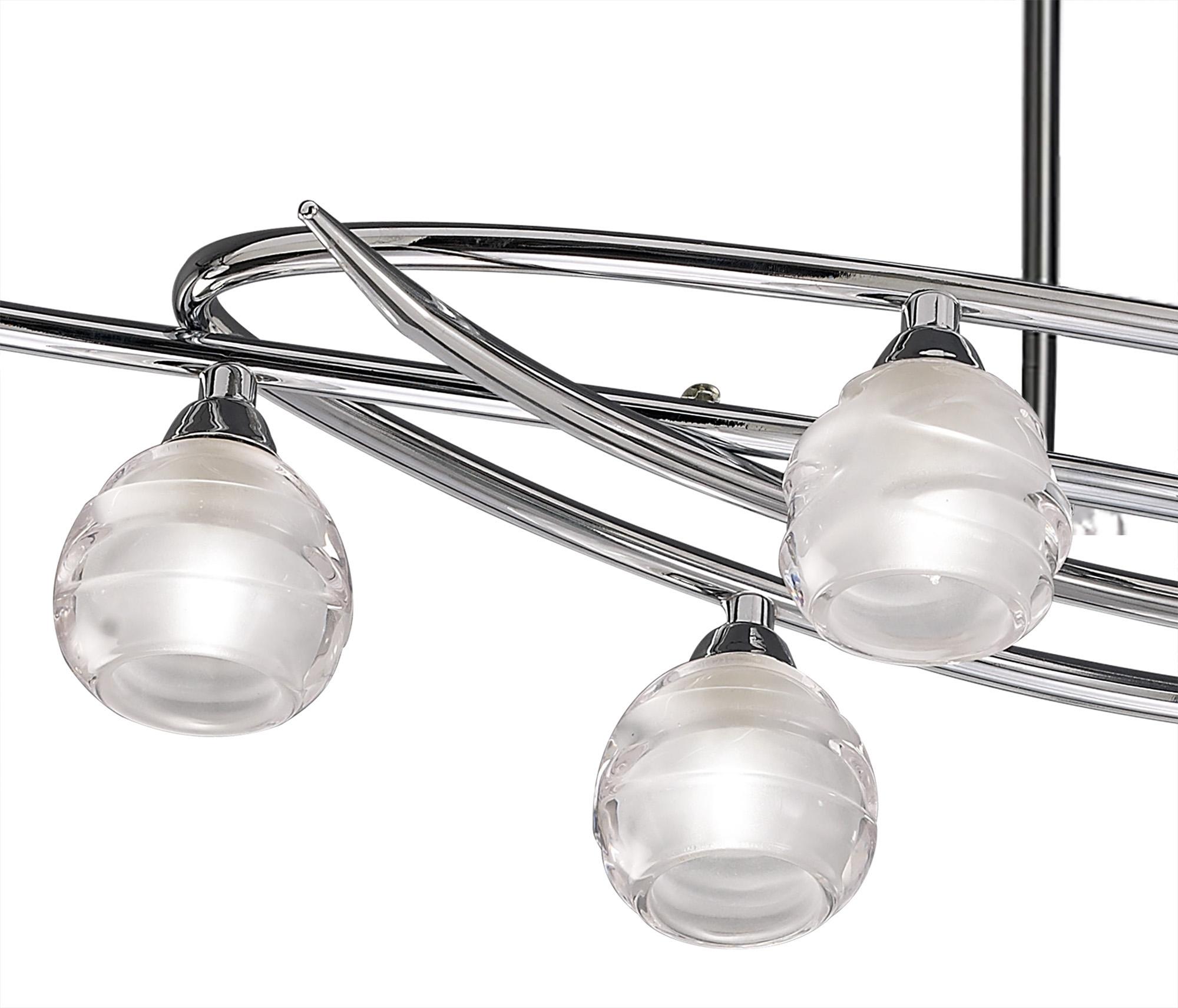 Loop Rectangular Telescopic 8 Light G9 ECO Line, Polished Chrome
