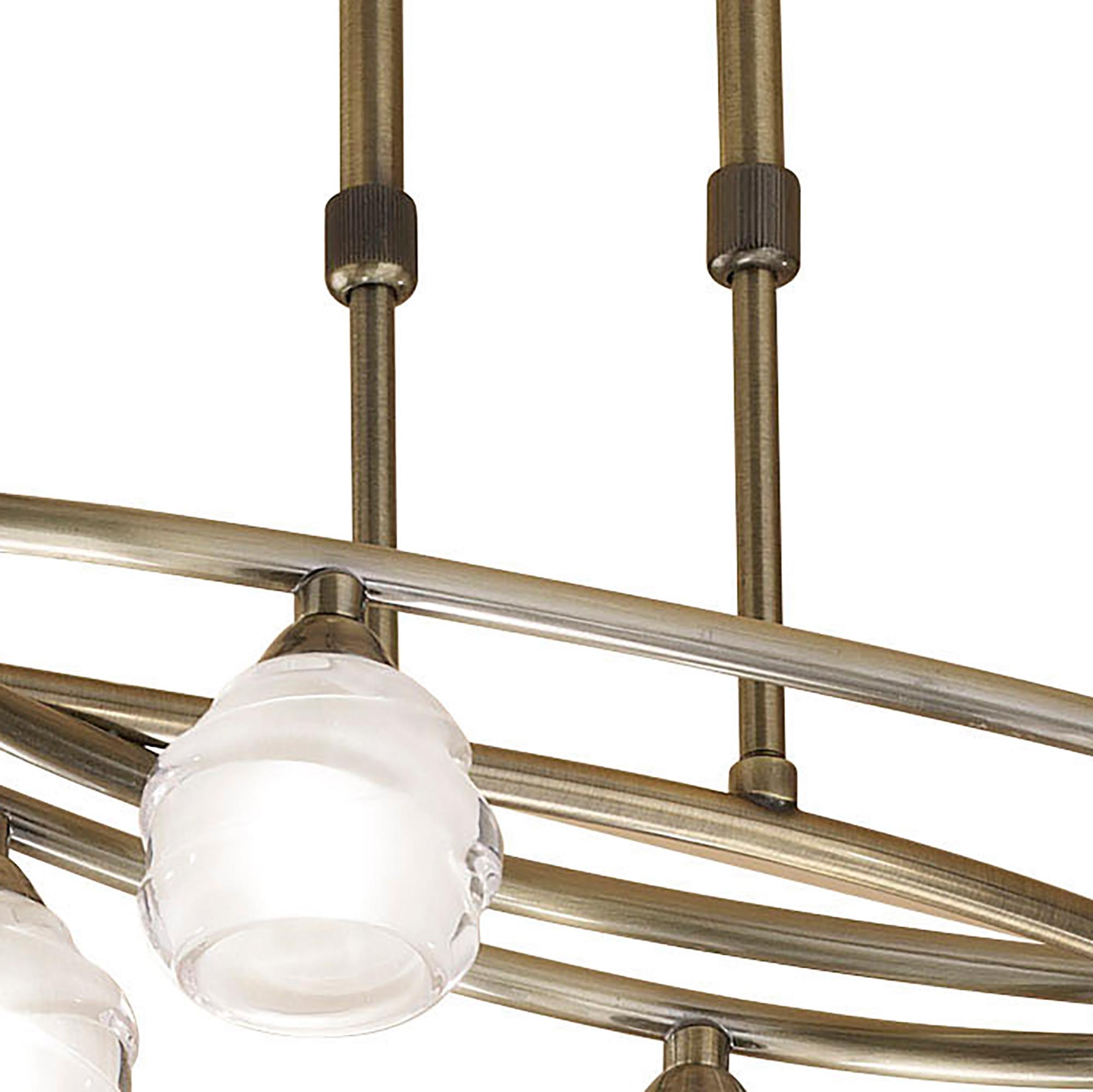 Loop Rectangular Telescopic 8 Light G9 ECO Line, Antique Brass