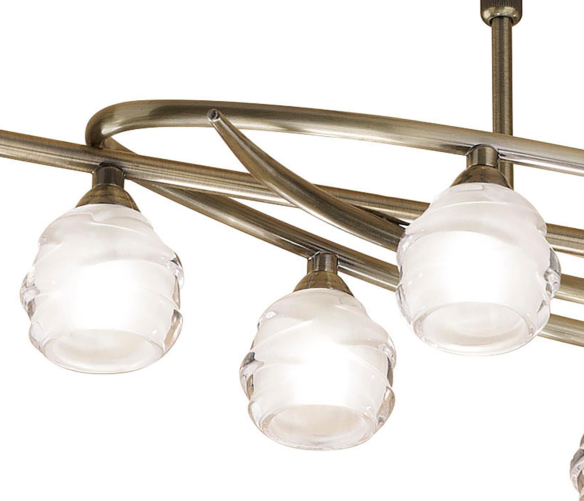 Loop Rectangular Telescopic 8 Light G9 ECO Line, Antique Brass