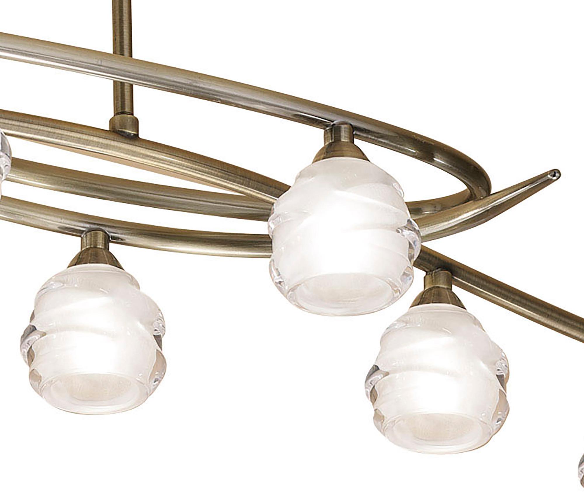 Loop Rectangular Telescopic 8 Light G9 ECO Line, Antique Brass