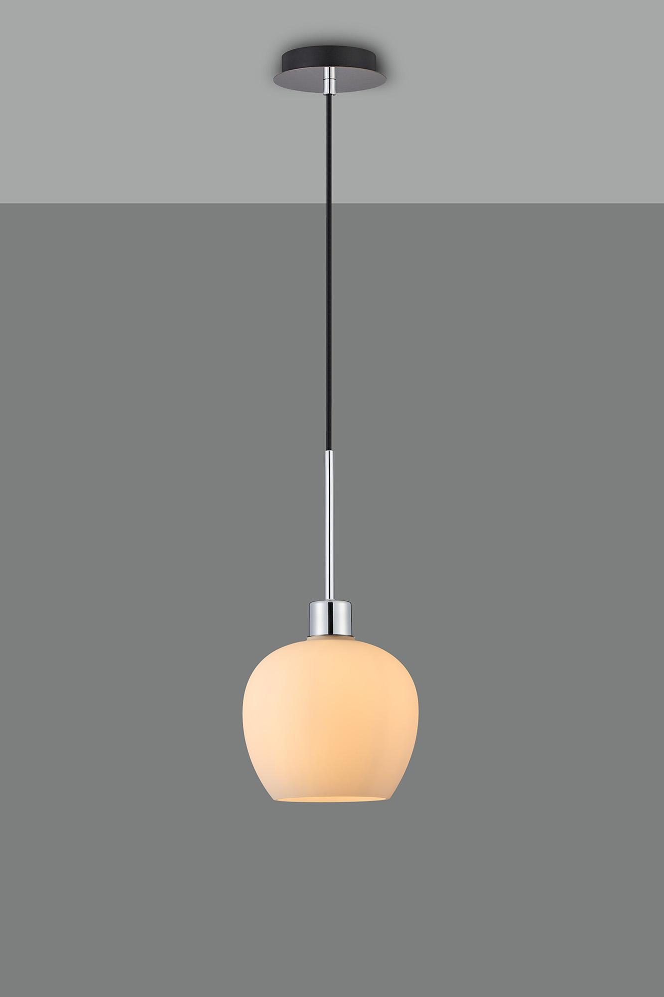 Lori 1.7m Single Pendant, 1 Light Adjustable E27, Polished Chrome/Opal Wine Shades