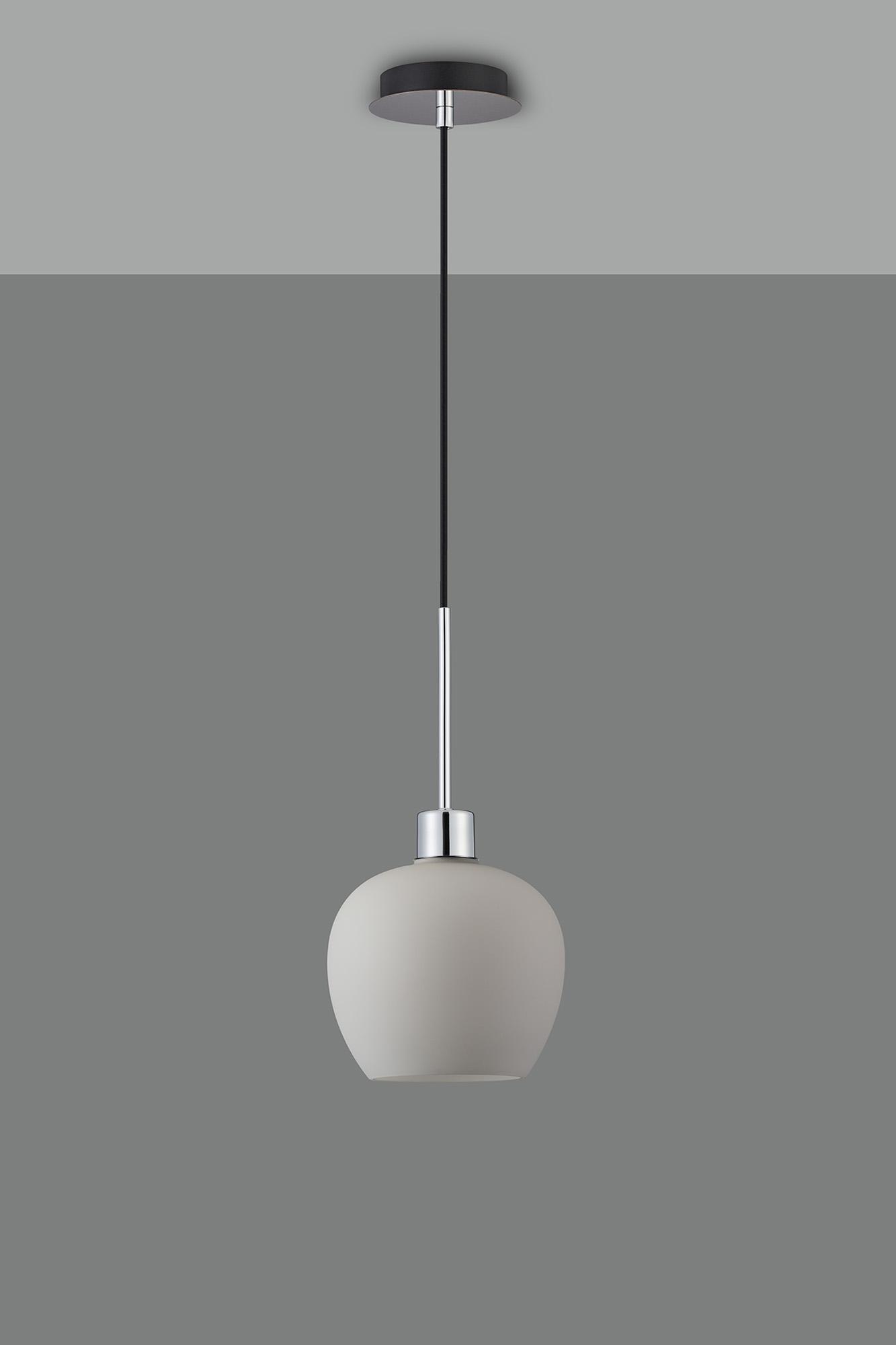 Lori 1.7m Single Pendant, 1 Light Adjustable E27, Polished Chrome/Opal Wine Shades