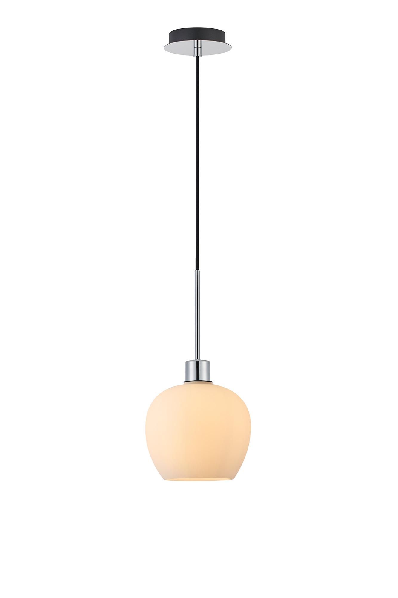 Lori 1.7m Single Pendant, 1 Light Adjustable E27, Polished Chrome/Opal Wine Shades
