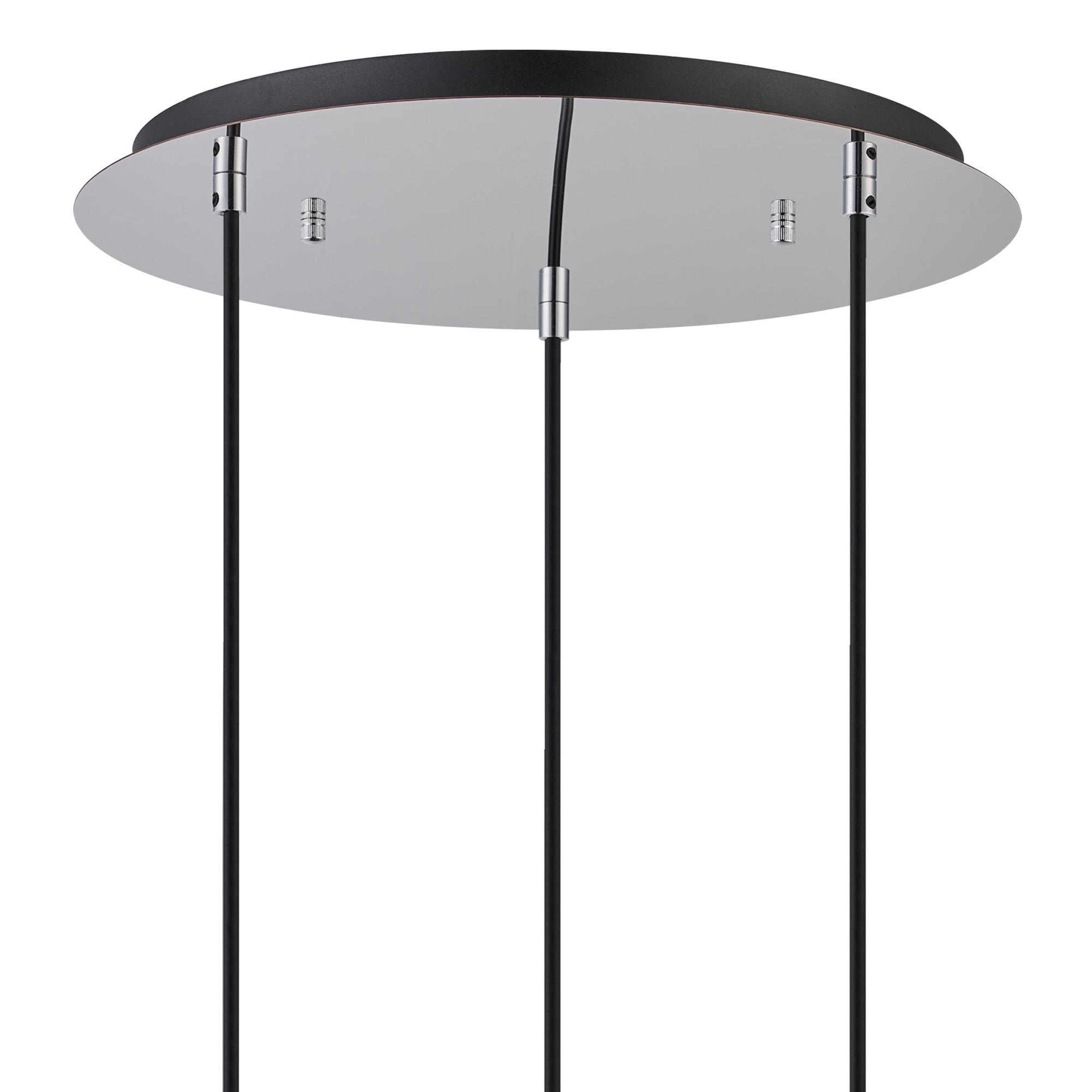 Lori 40cm Round Pendant, 3 Light Adjustable E27, Polished Chrome/Opal Wine Shades