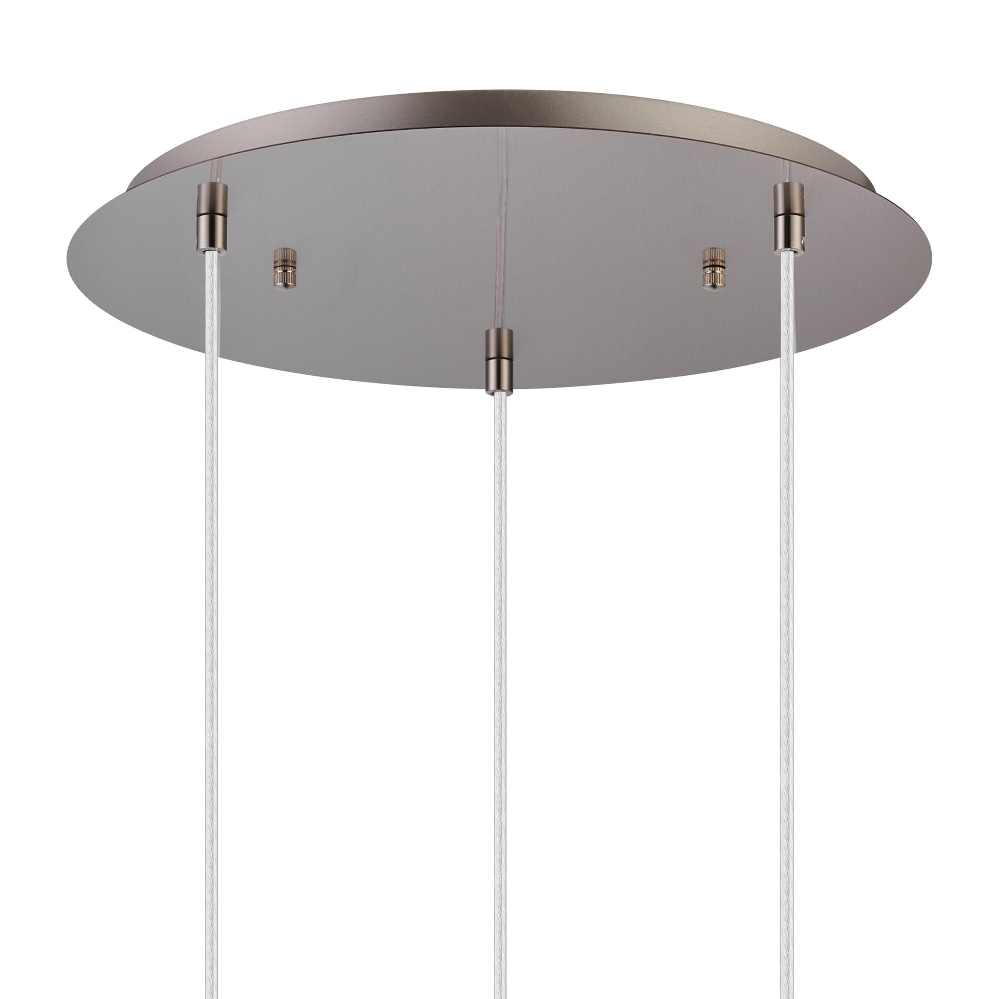 Lori 40cm Round Pendant, 3 Light Adjustable E27, Polished Chrome/Chrome/Opal/Clear Wine Shades