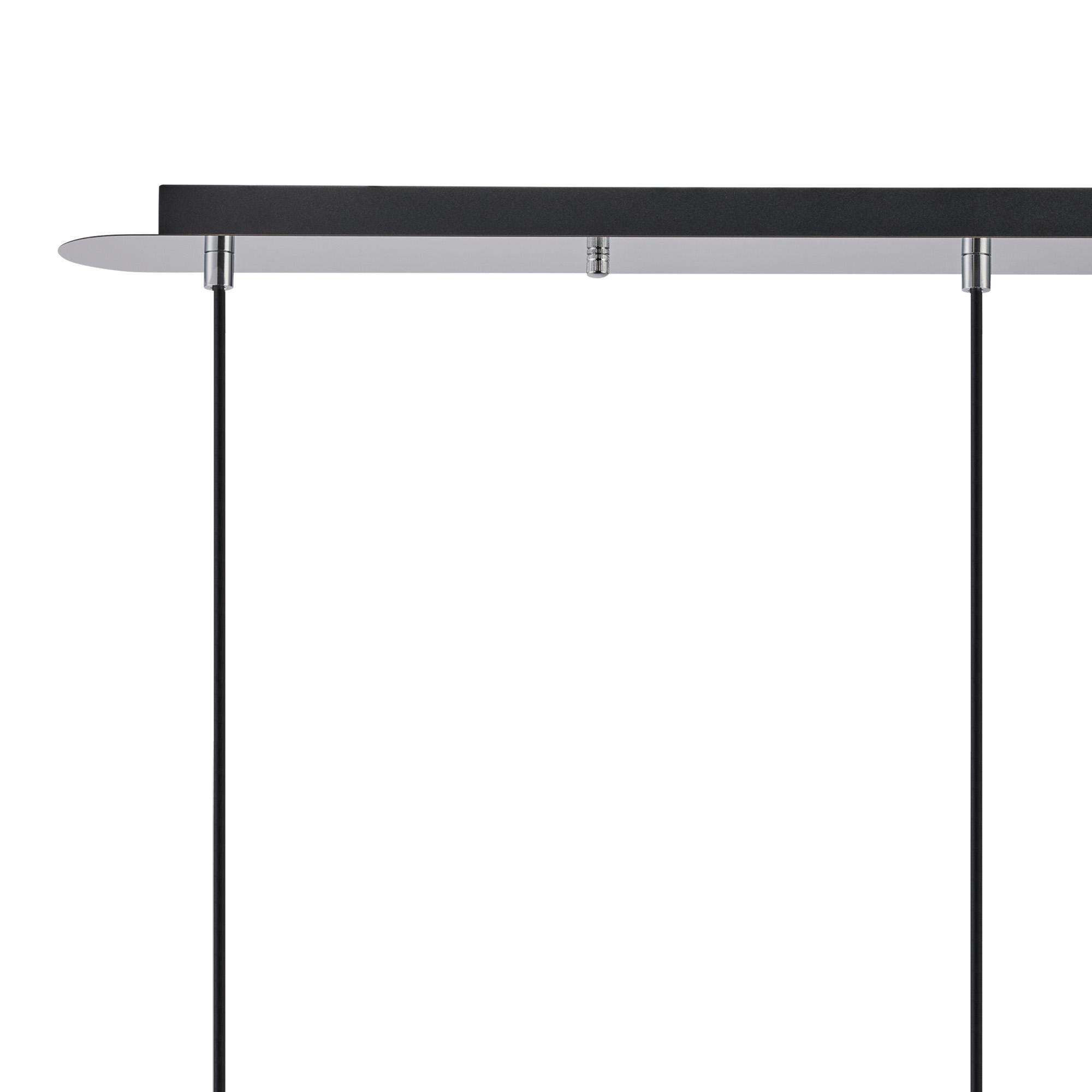 Lori Linear Pendant, 3 Light Adjustable E27, Polished Chrome/Clear Open Mouth Round Globe Shades