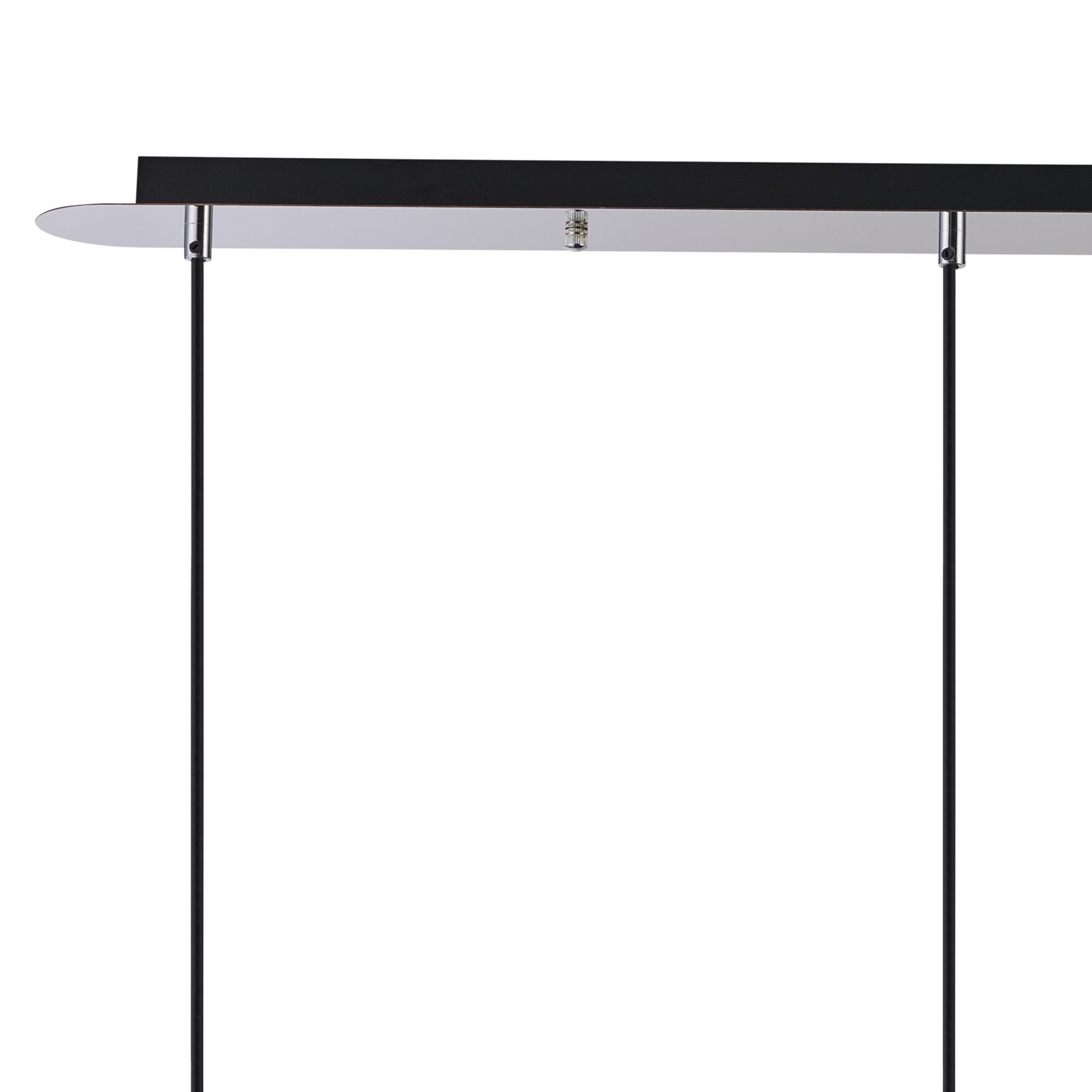 Lori Linear Pendant, 4 Light Adjustable E27, Polished Chrome/Chrome Open Mouth Round Globe Shades