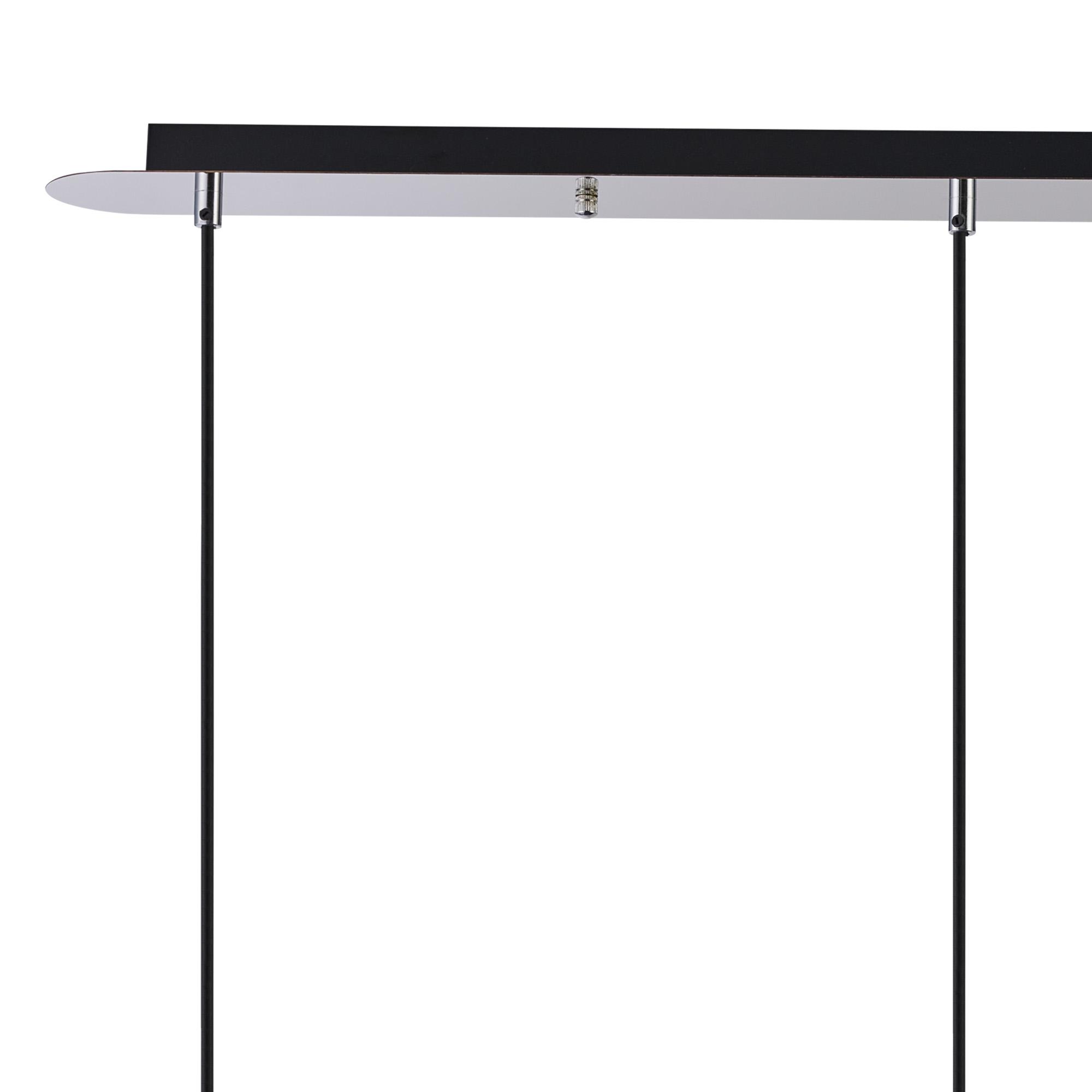 Lori Linear Pendant, 4 Light Adjustable E27, Polished Chrome/Clear Open Mouth Round Globe Shades