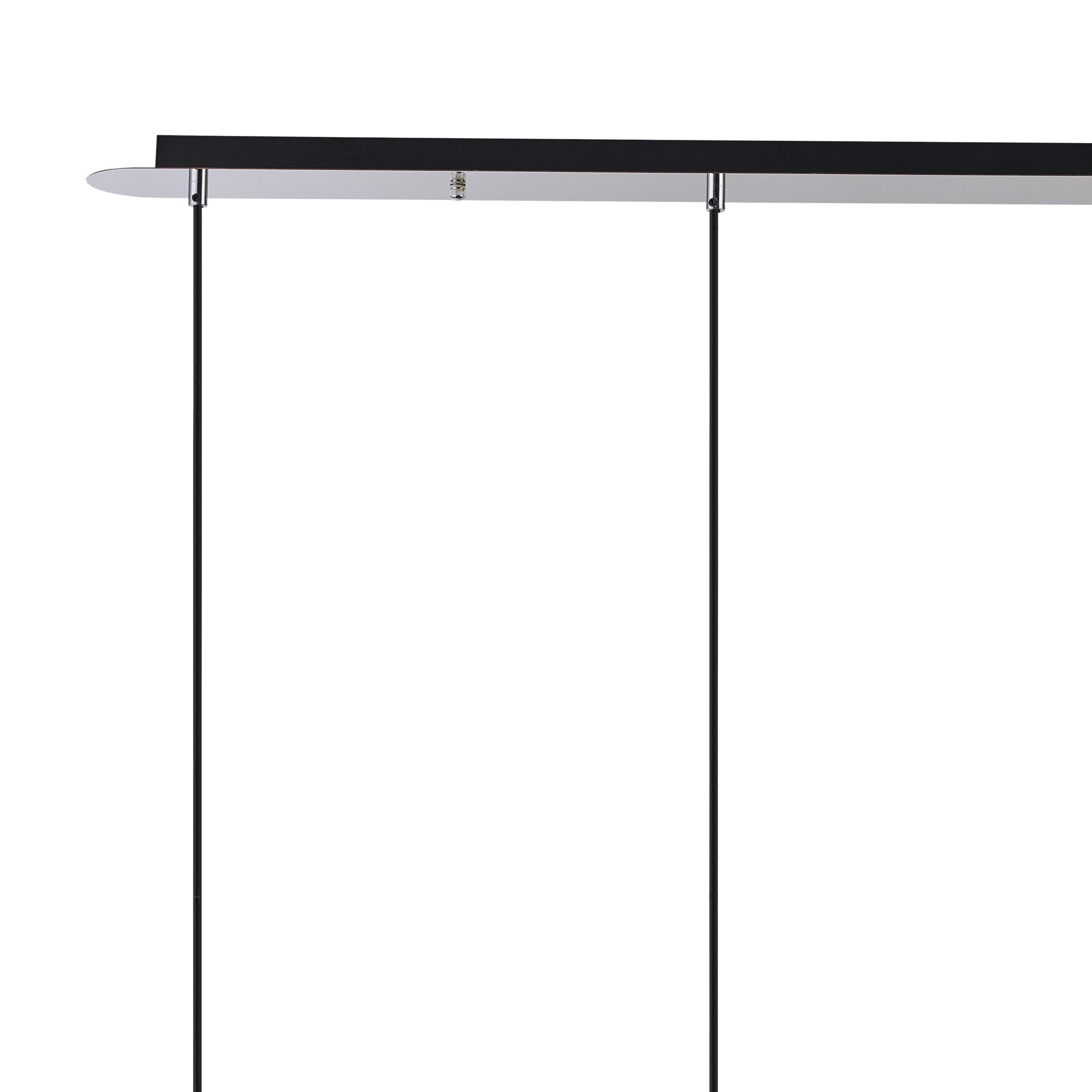 Lori Linear Pendant, 4 Light Adjustable E27, Polished Chrome/Amber/Chrome Diamond Kite Shades