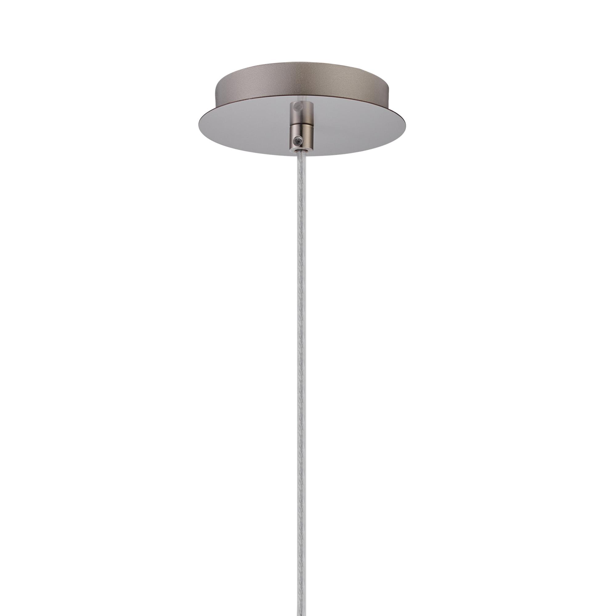 Lori 1.7m Single Pendant, 1 Light Adjustable E27, Satin Nickel/Smoke Slim Curved Trapezium Shades