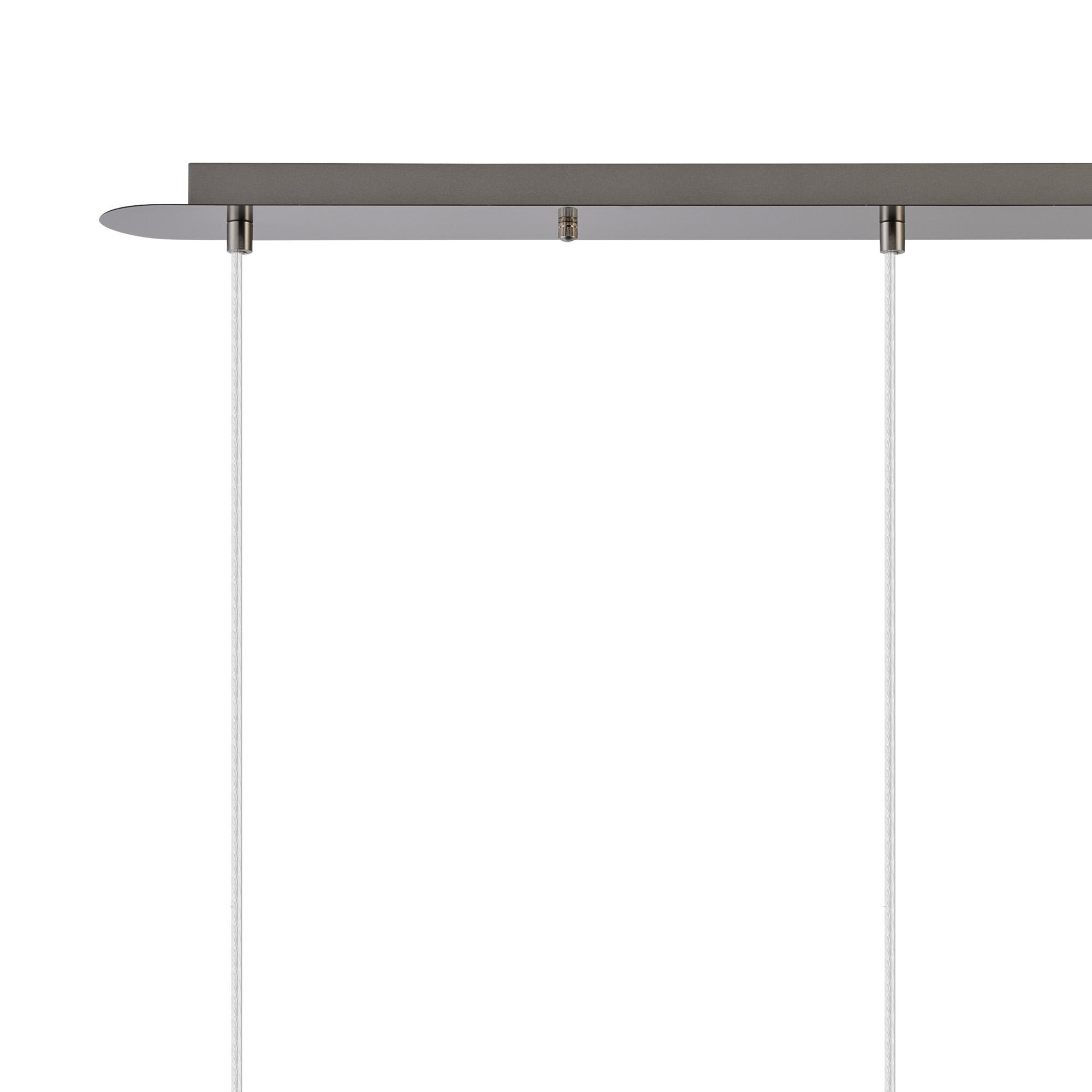 Lori Linear Pendant, 3 Light Adjustable E27, Satin Nickel/Chrome Wine Shades
