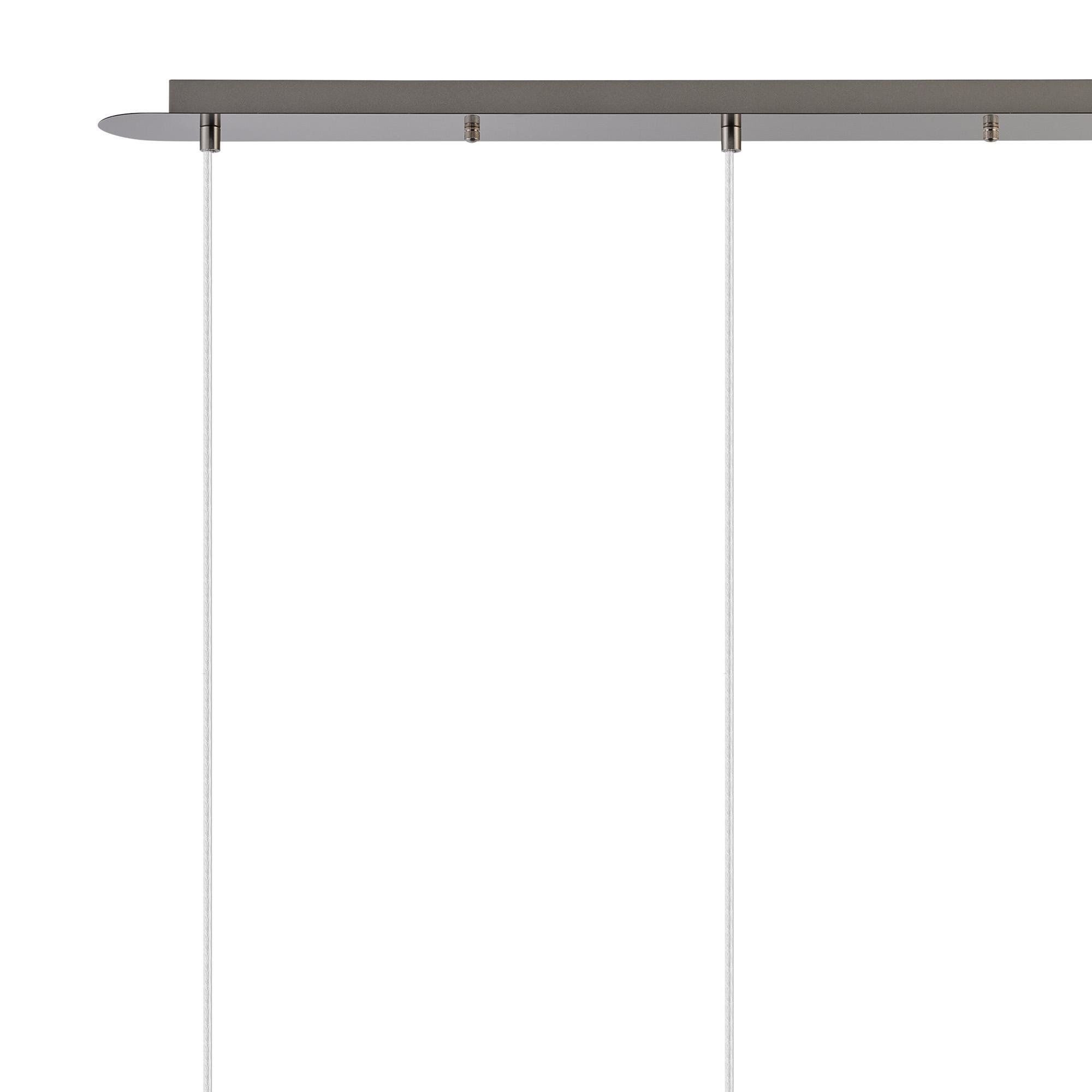 Lori Linear Pendant, 3 Light Adjustable E27, Satin Nickel/Clear/Smoke Wine Shades