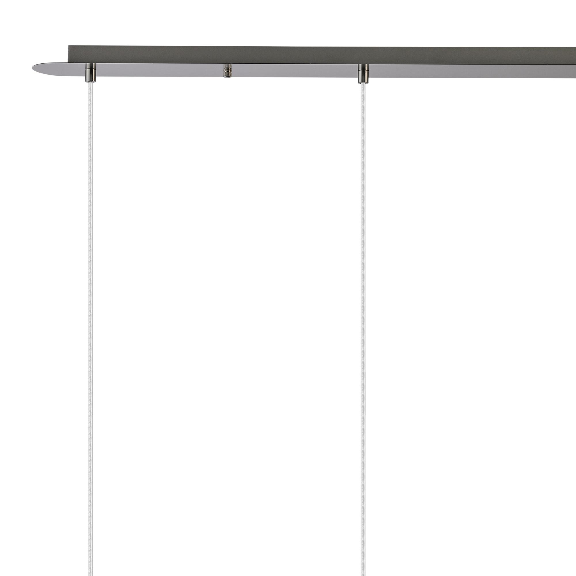Lori Linear Pendant, 4 Light Adjustable E27, Satin Nickel/Clear Wine Shades