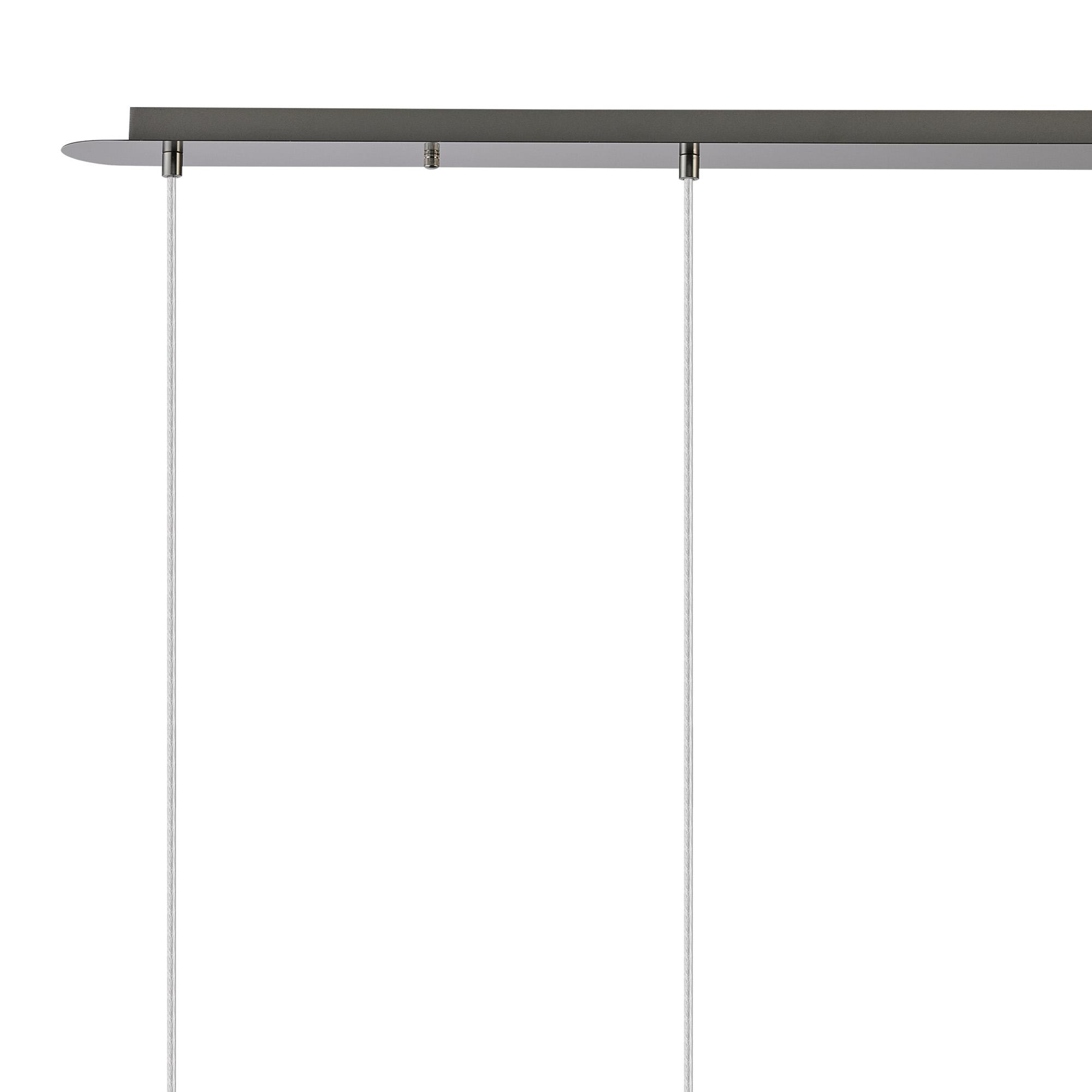 Lori Linear Pendant, 4 Light Adjustable E27, Satin Nickel/Clear/Smoke Wine Shades