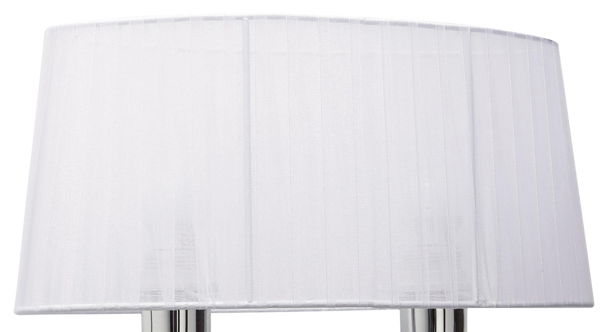 Louise Wall Lamp Right 2 Light E27 With White Shade Polished Chrome / Clear Crystal
