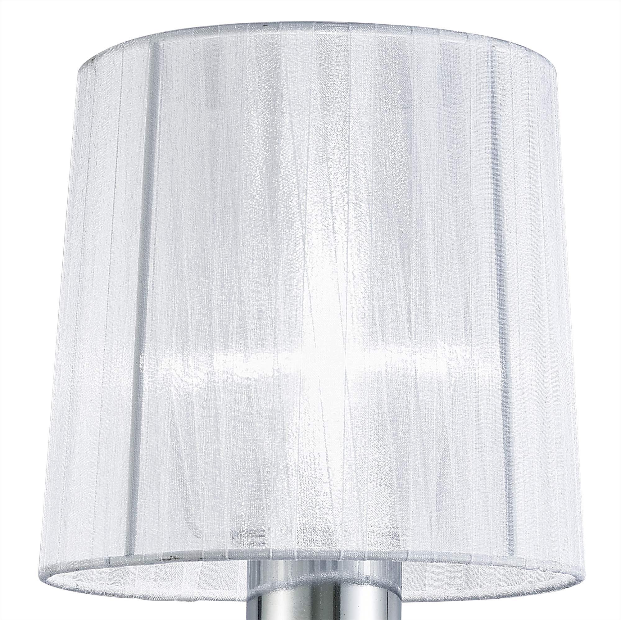 Louise Wall Lamp 1 Light E27 With White Shade Polished Chrome / Clear Crystal
