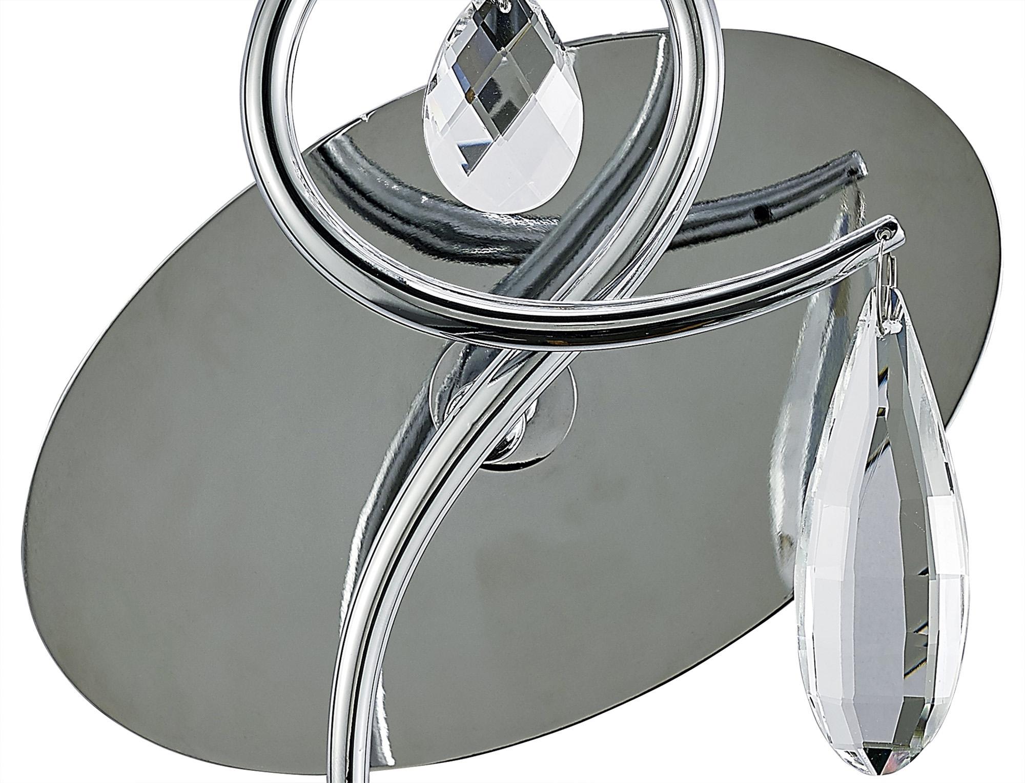 Louise Wall Lamp 1 Light E27 With White Shade Polished Chrome / Clear Crystal