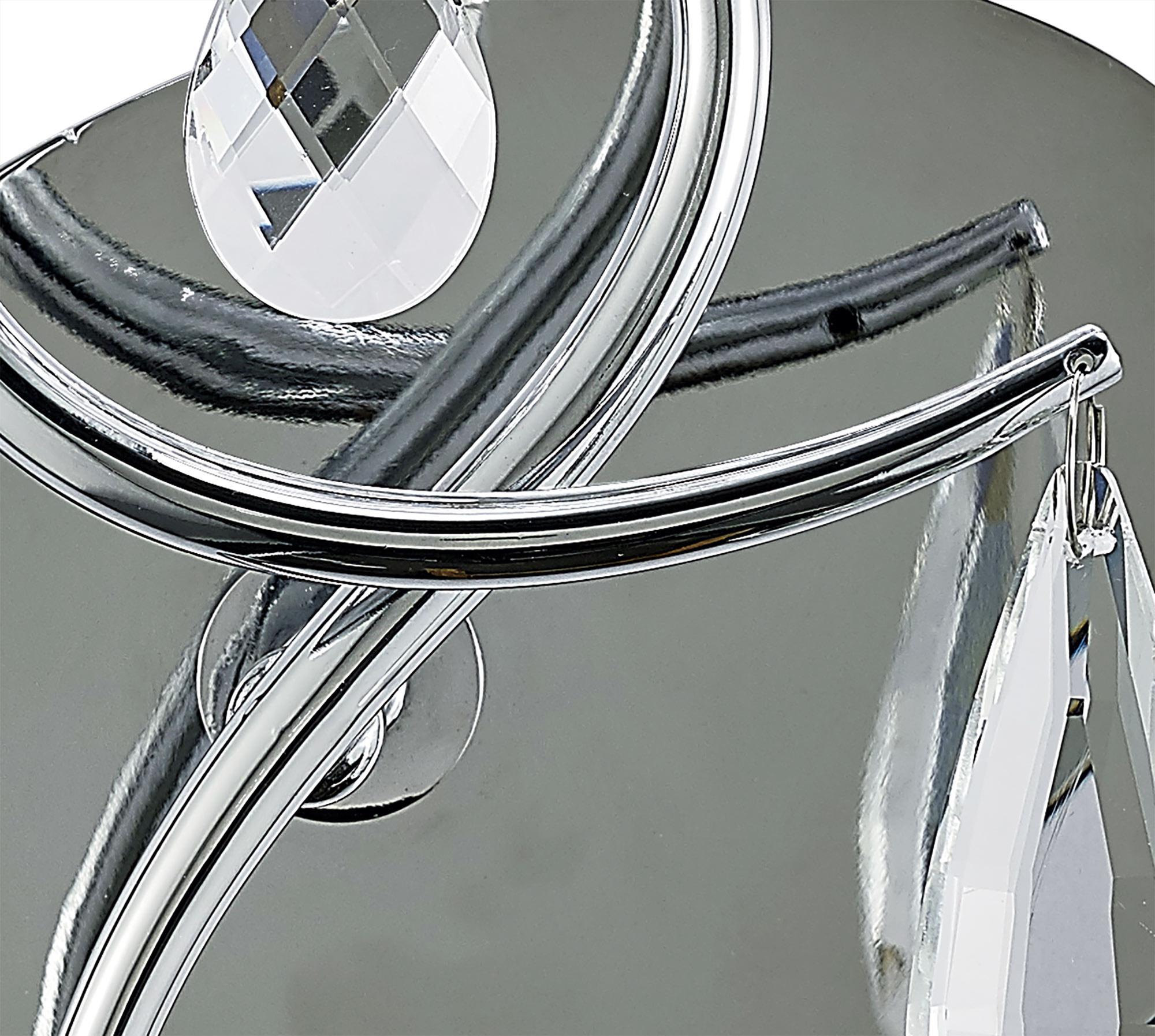 Louise Wall Lamp 1 Light E27 With White Shade Polished Chrome / Clear Crystal