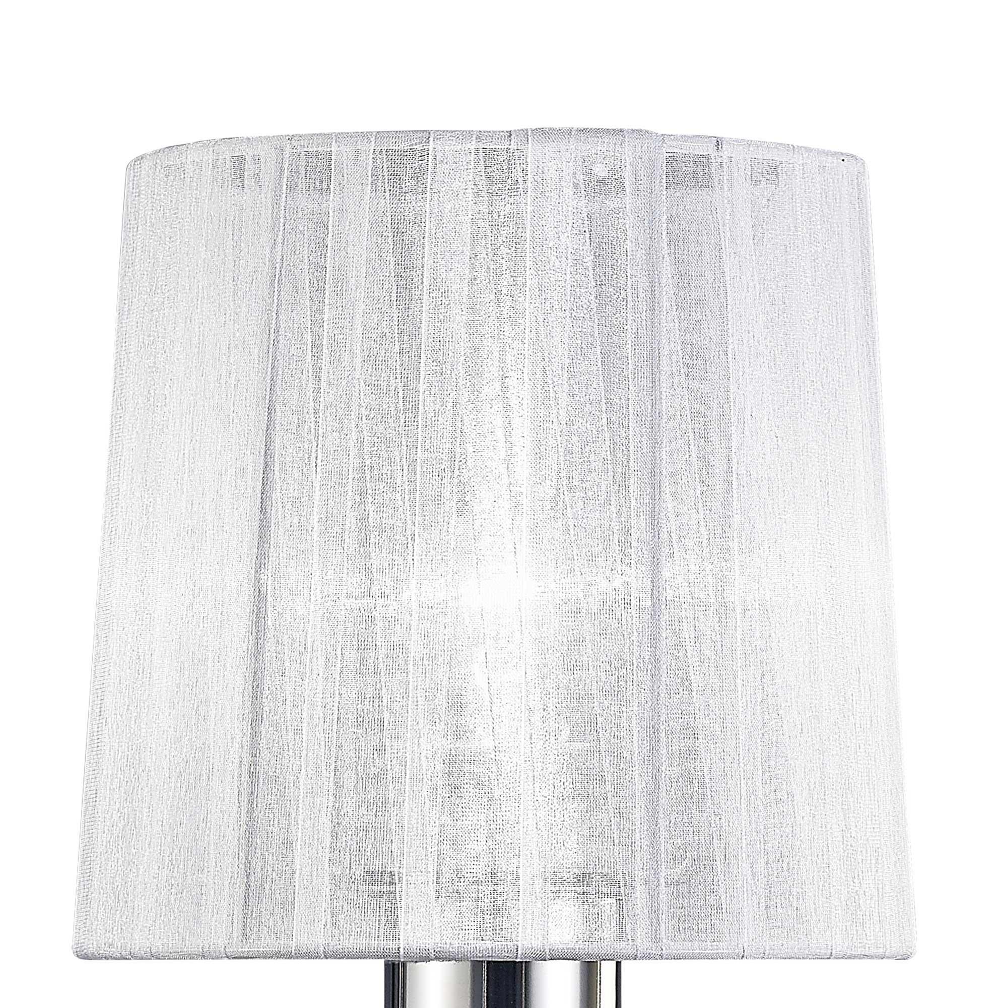 Louise Table Lamp 1 Light E27 With White Shade Polished Chrome / Clear Crystal