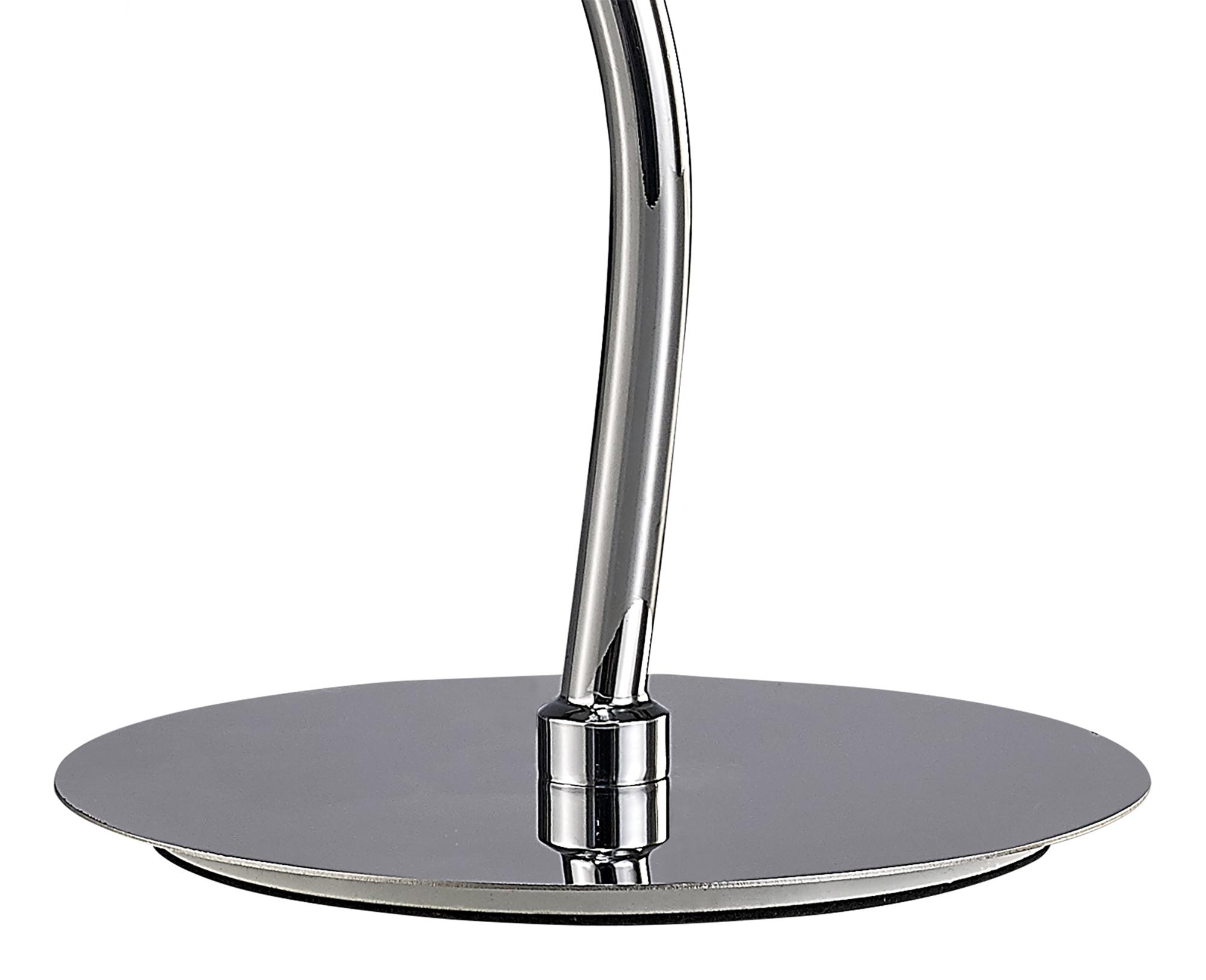 Louise Table Lamp 1 Light E27 With White Shade Polished Chrome / Clear Crystal