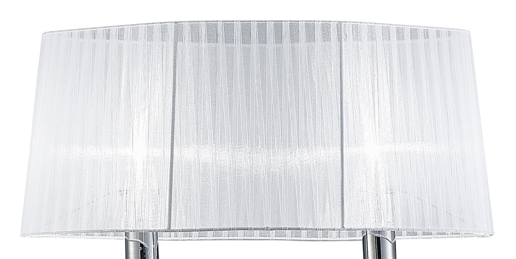 Louise Floor Lamp 2 Light E27 With White Shade Polished Chrome / Clear Crystal