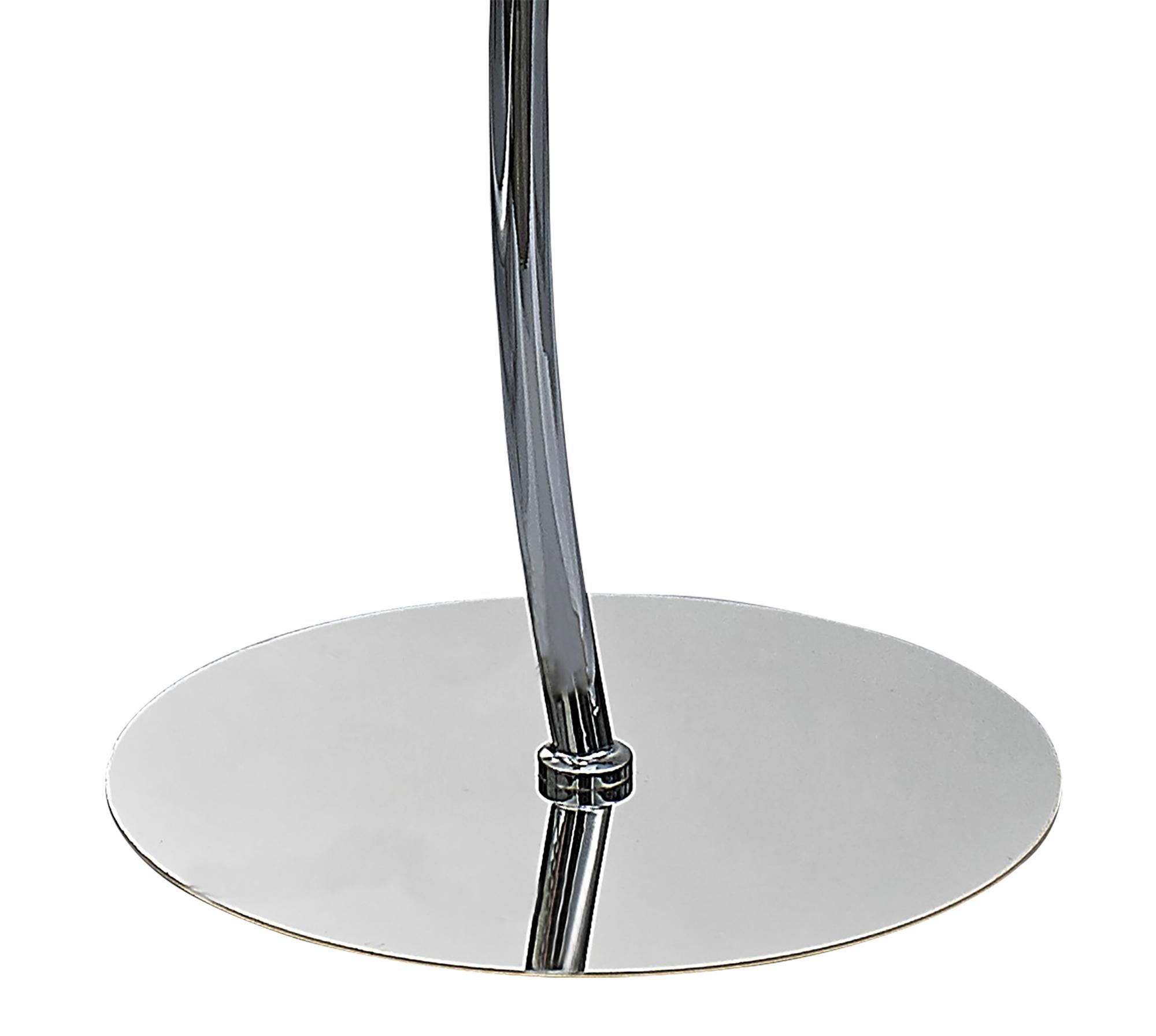 Louise Floor Lamp 2 Light E27 With White Shade Polished Chrome / Clear Crystal