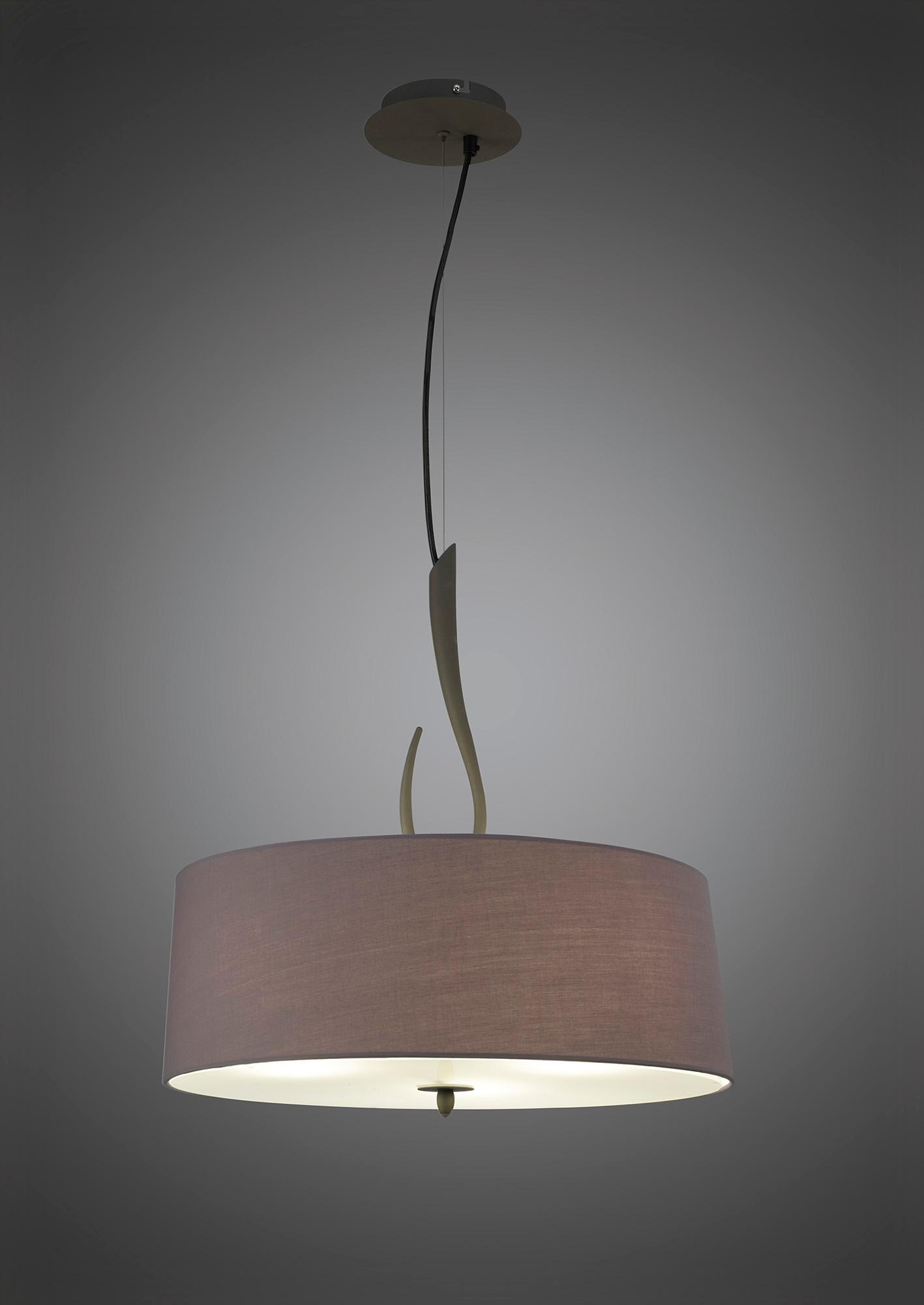 Lua Single Pendant 3 Light E27, Ash Grey With Ash Grey Shade