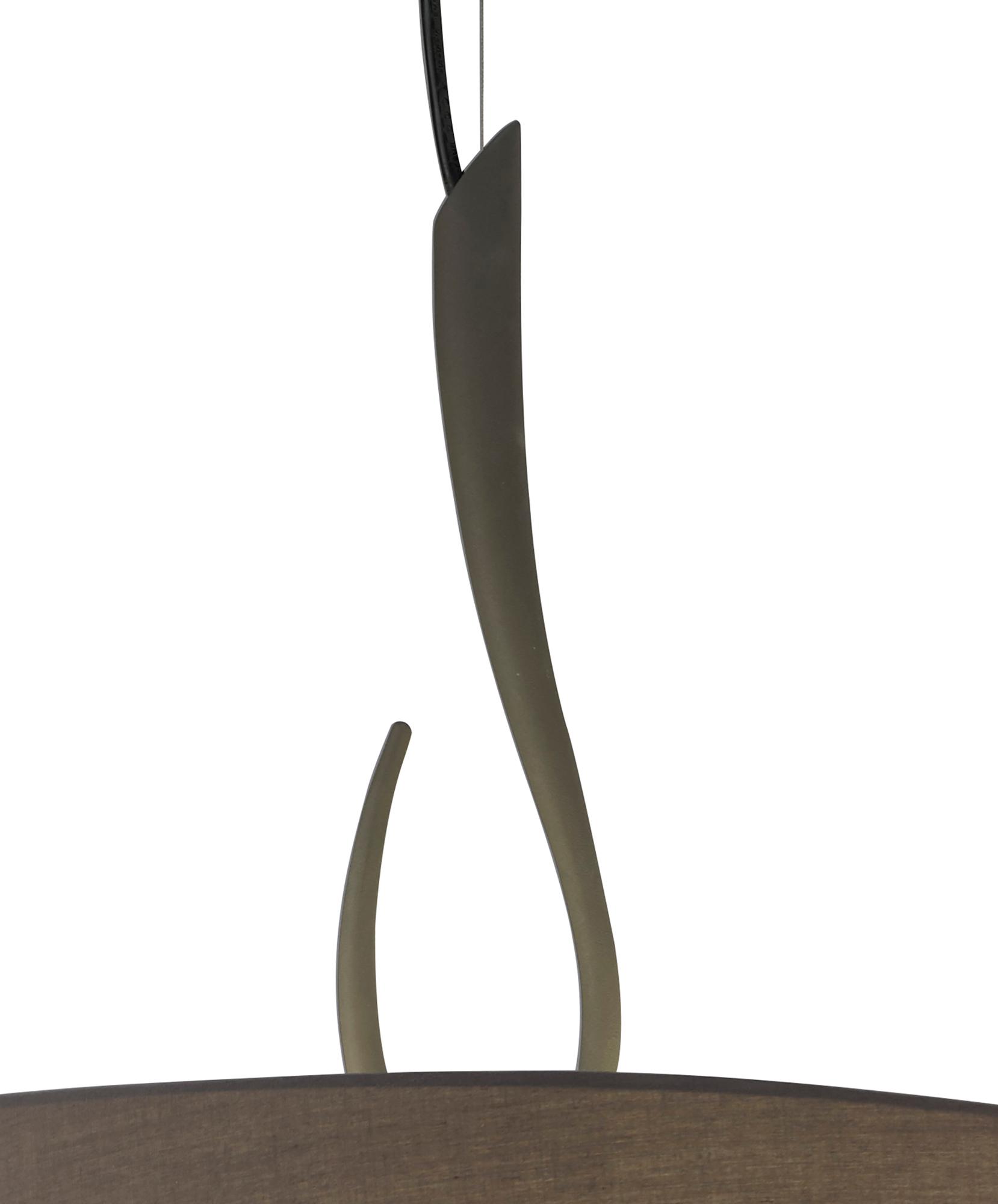 Lua Single Pendant 3 Light E27, Ash Grey With Ash Grey Shade