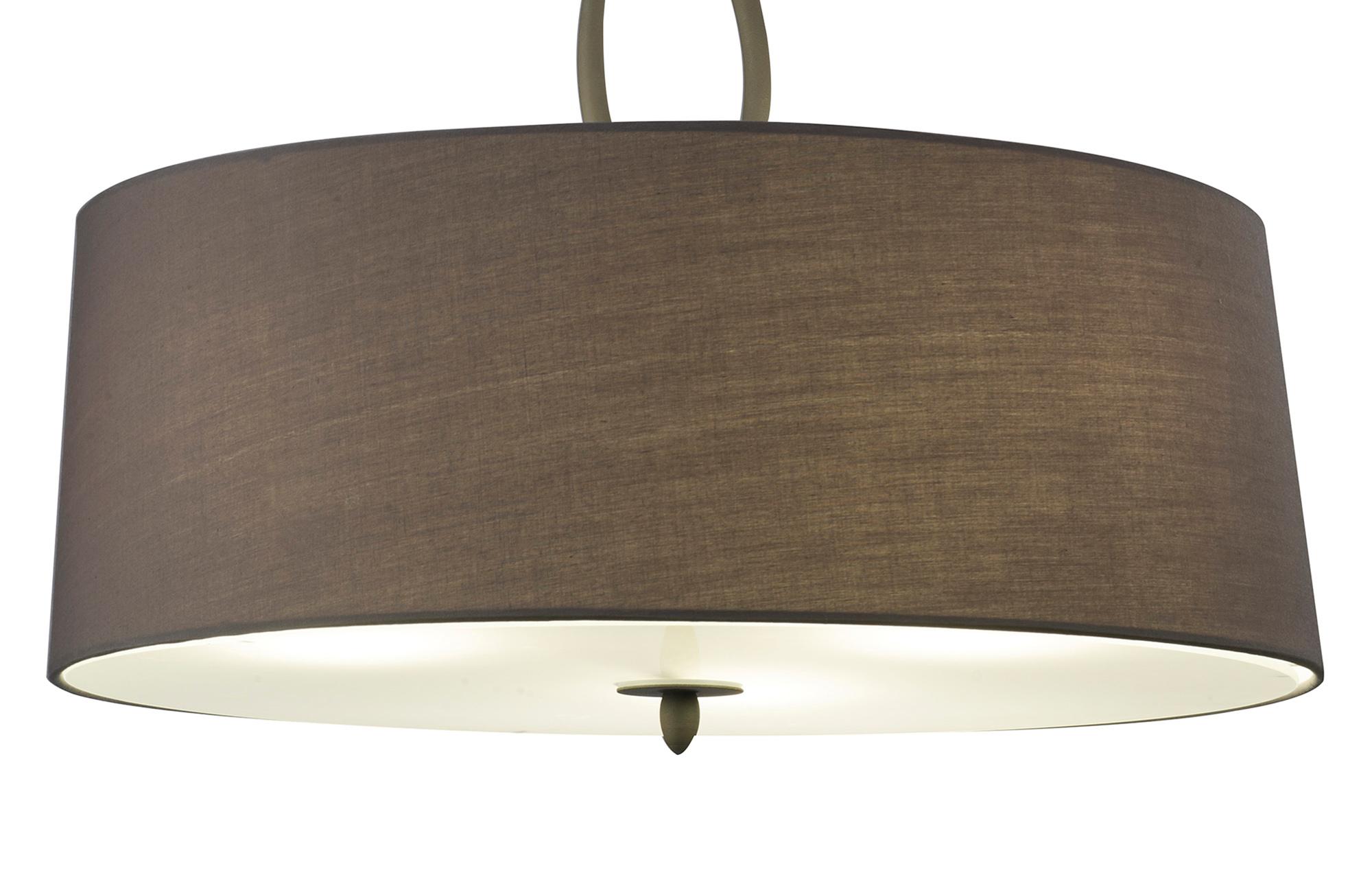 Lua Single Pendant 3 Light E27, Ash Grey With Ash Grey Shade