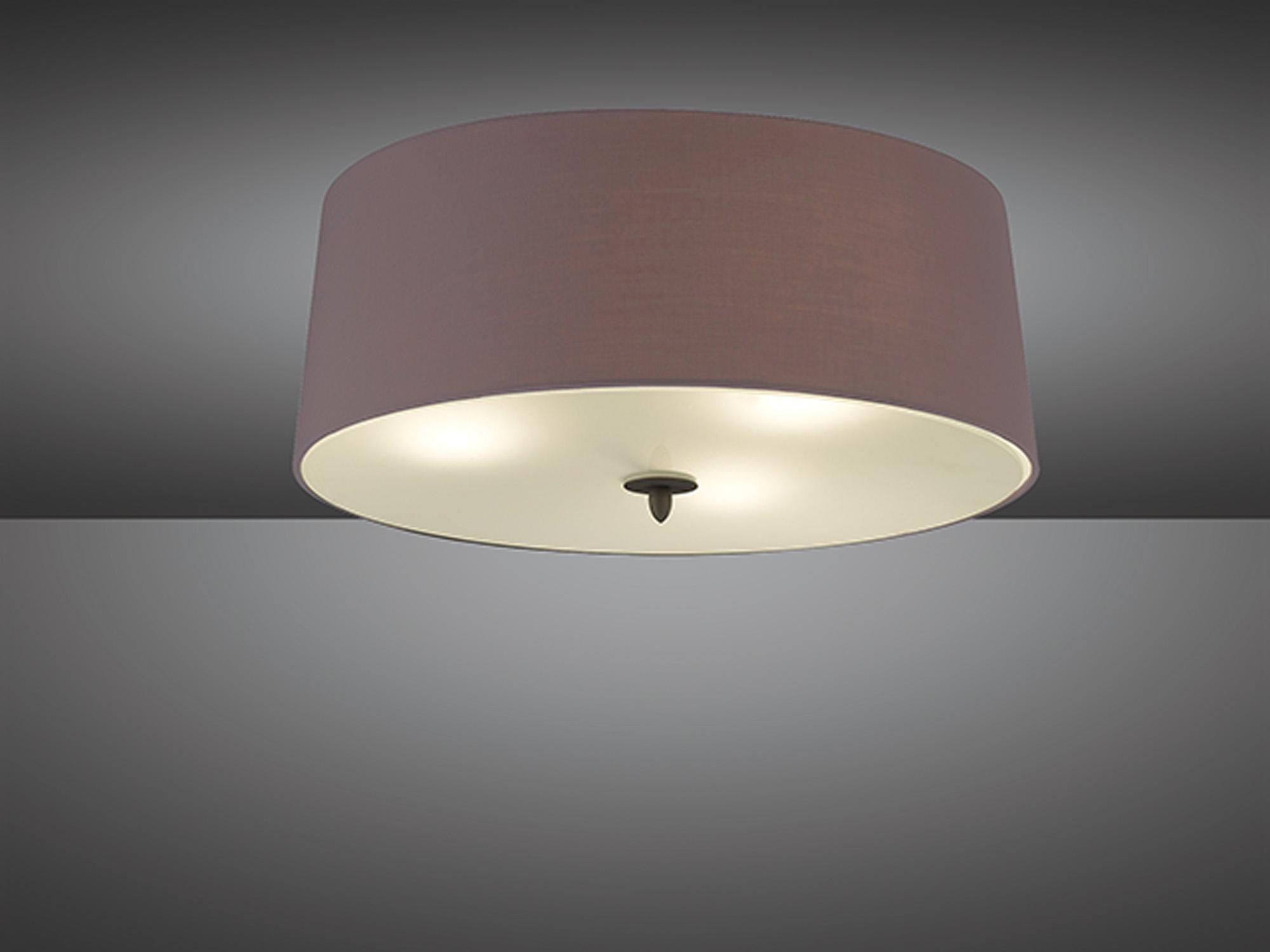 Lua Flush Ceiling 3 Light E27, Ash Grey With Ash Grey Shade