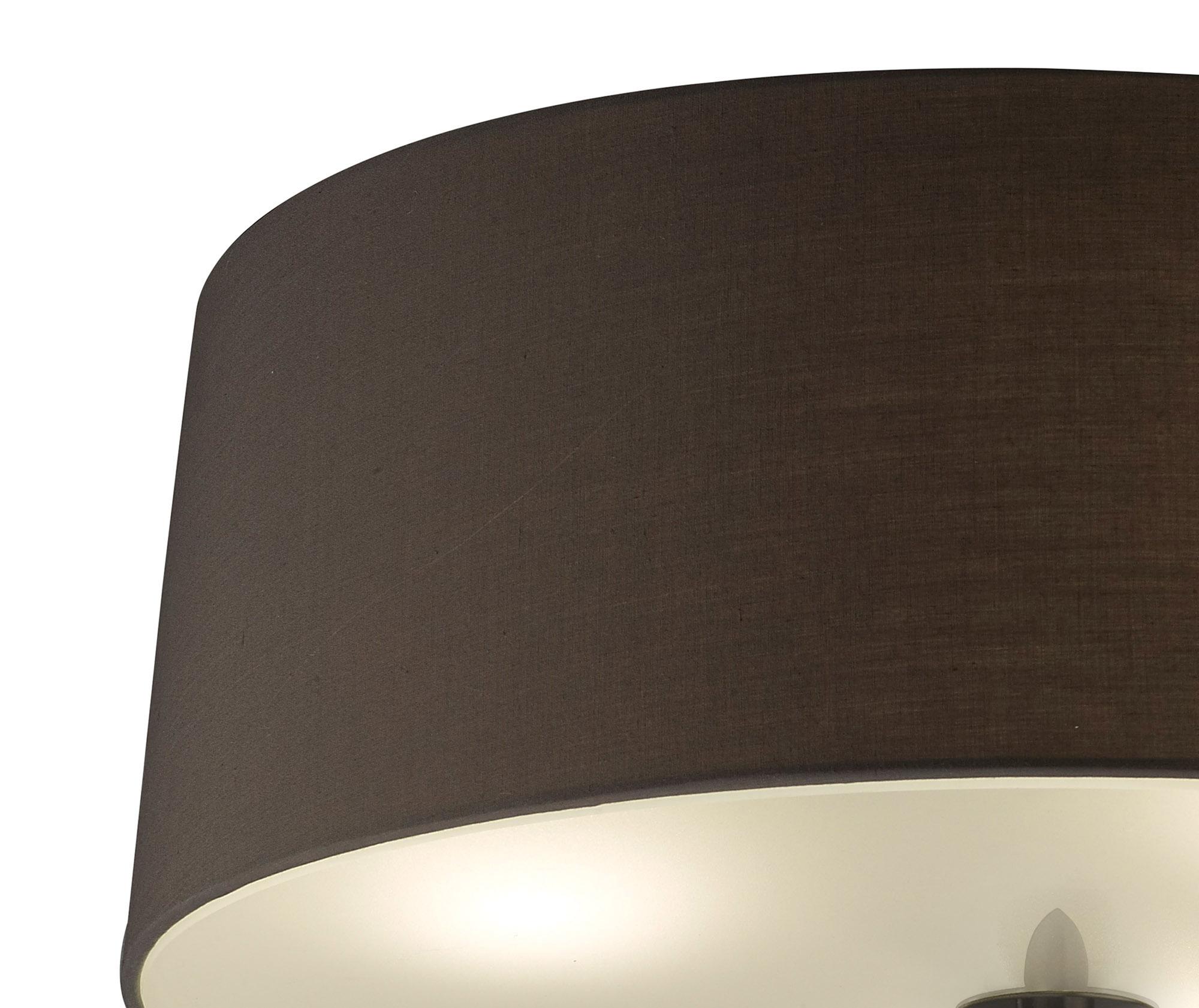 Lua Flush Ceiling 3 Light E27, Ash Grey With Ash Grey Shade