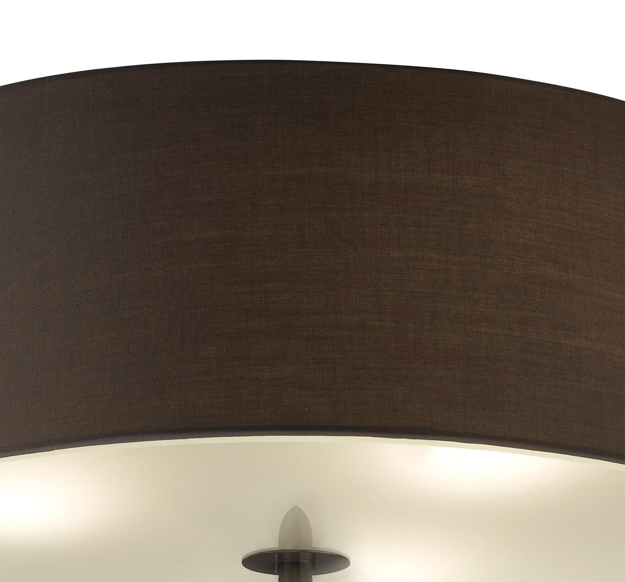 Lua Flush Ceiling 3 Light E27, Ash Grey With Ash Grey Shade