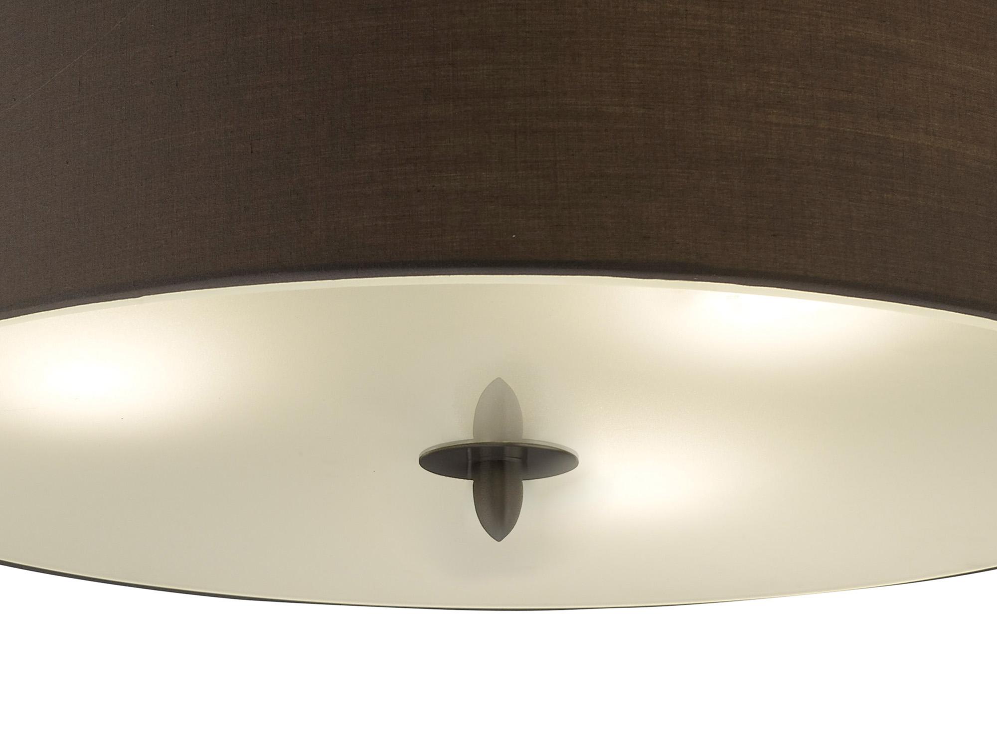 Lua Flush Ceiling 3 Light E27, Ash Grey With Ash Grey Shade