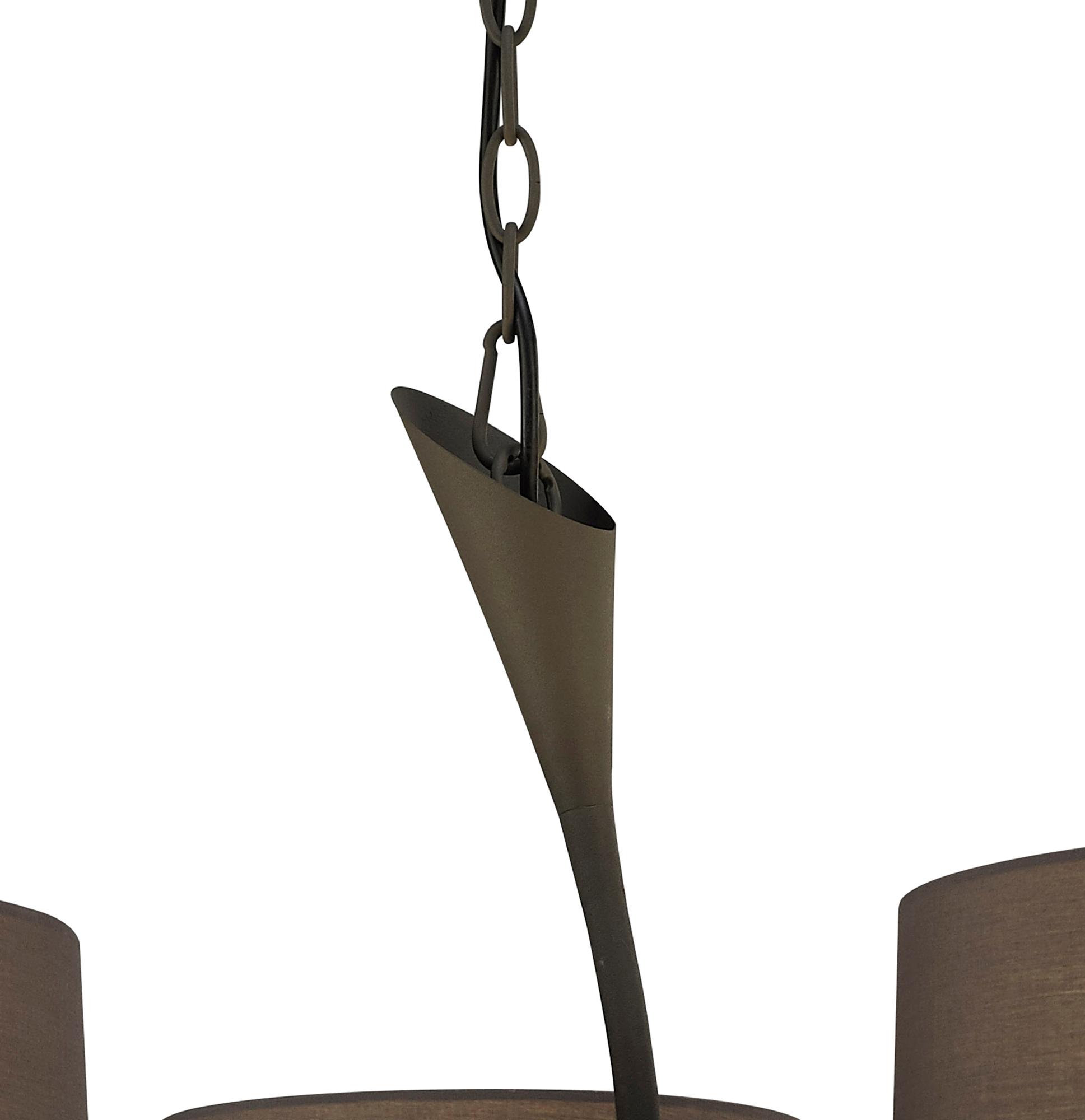 Lua Pendant 3 Arm Light E27, Ash Grey With Ash Grey Shades