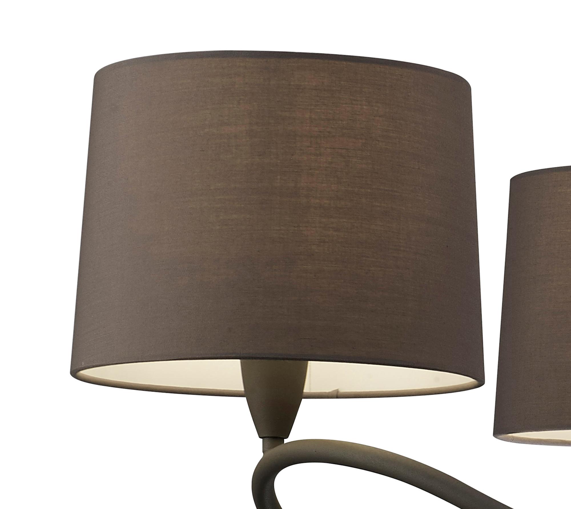 Lua Pendant 3 Arm Light E27, Ash Grey With Ash Grey Shades