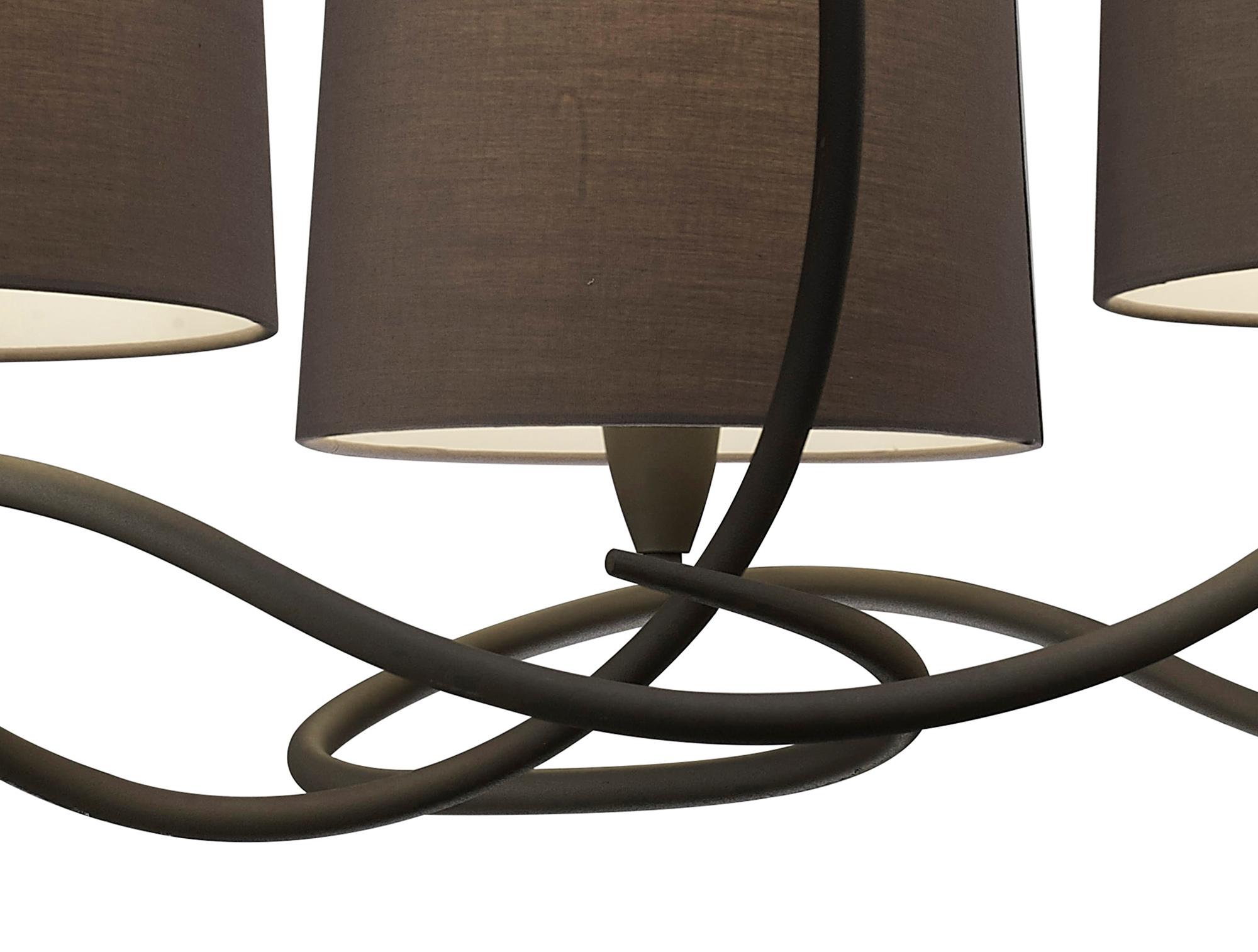 Lua Pendant 3 Arm Light E27, Ash Grey With Ash Grey Shades