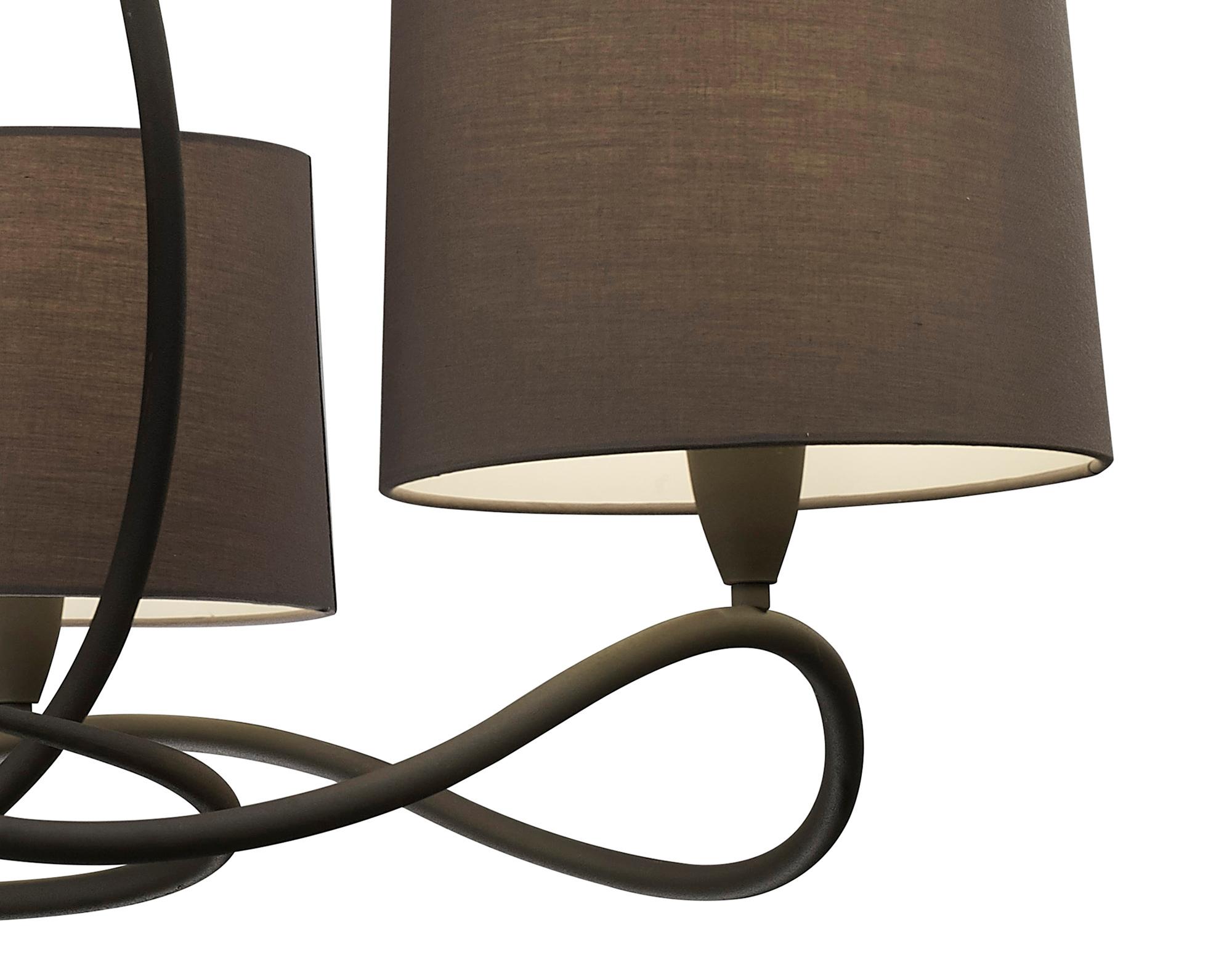 Lua Pendant 3 Arm Light E27, Ash Grey With Ash Grey Shades