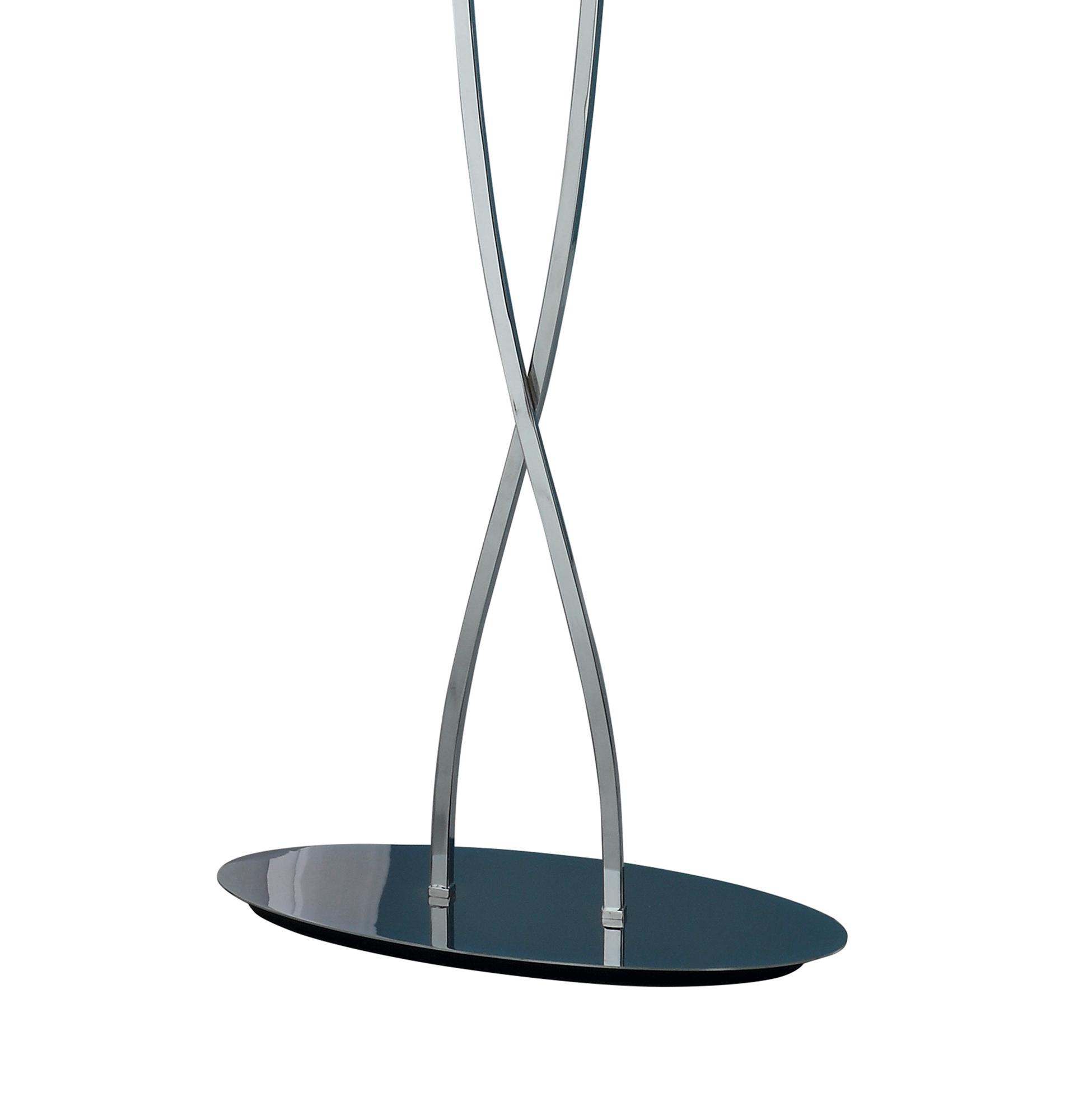Lucca Floor Lamp 2 Light E27, Polished Chrome With White Shade & Clear Crystal