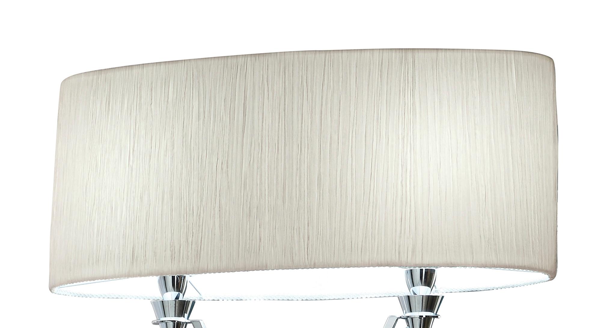 Lucca Floor Lamp 2 Light E27, Polished Chrome With White Shade & Clear Crystal