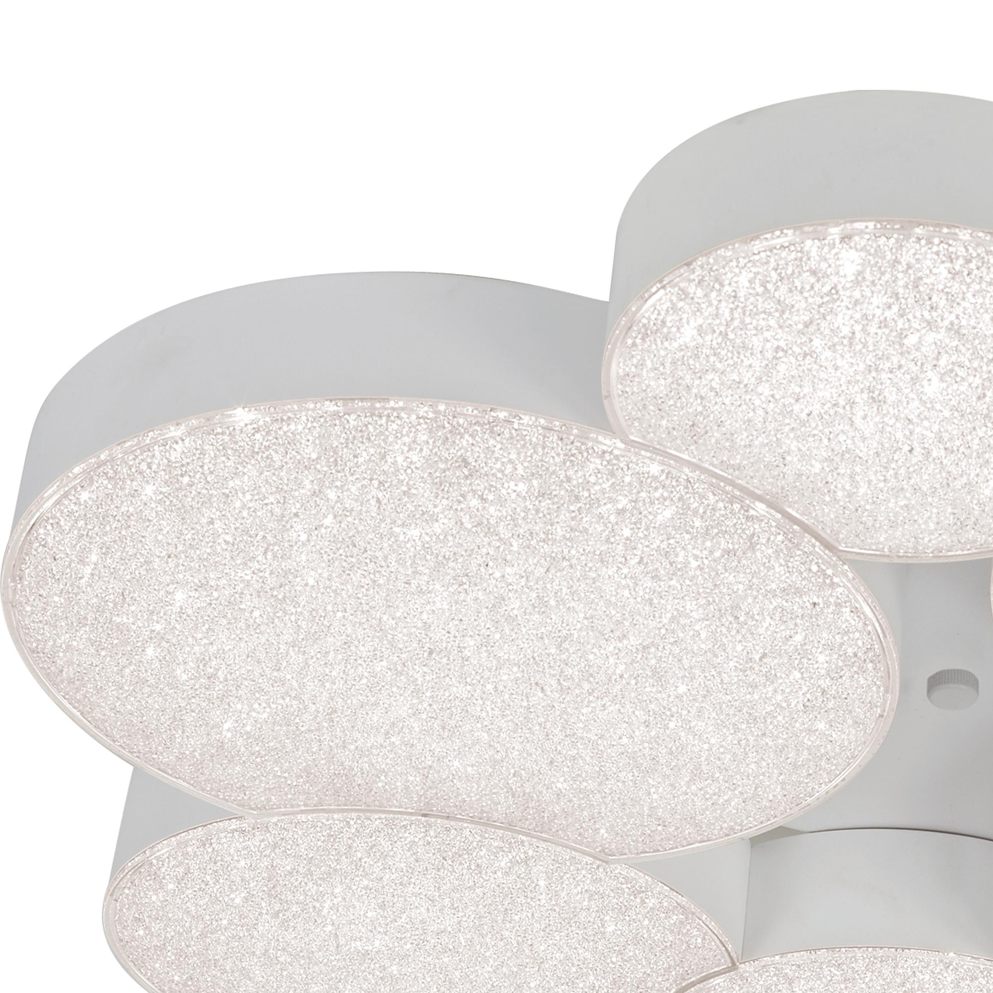 Lunas 60.5cm Flush Ceiling 61cm Diameter 54W LED 3000K, 2830lm, RF Remote Control White, 3yrs Warranty