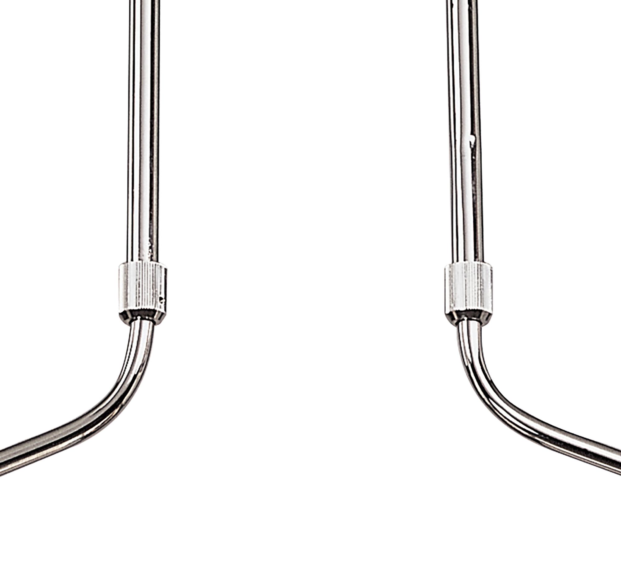 Lupa Telescopic Pendant Curved Linear Bar 4 Light G9, Polished Chrome/Frosted White Glass
