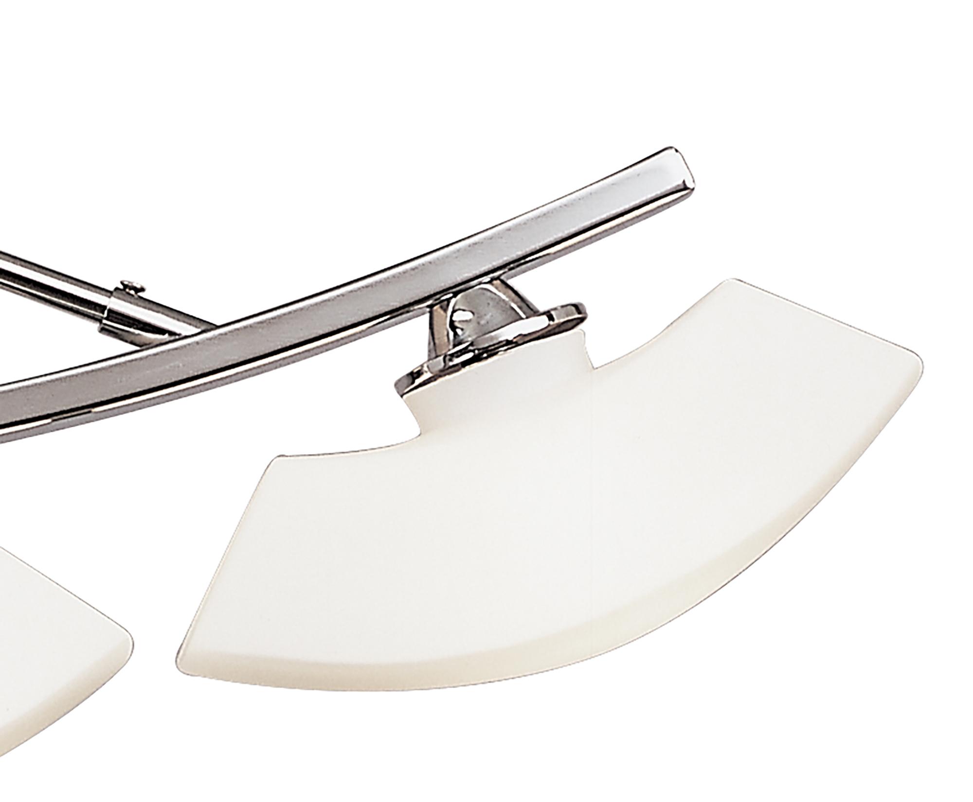 Lupa Telescopic Pendant Curved Linear Bar 4 Light G9, Polished Chrome/Frosted White Glass
