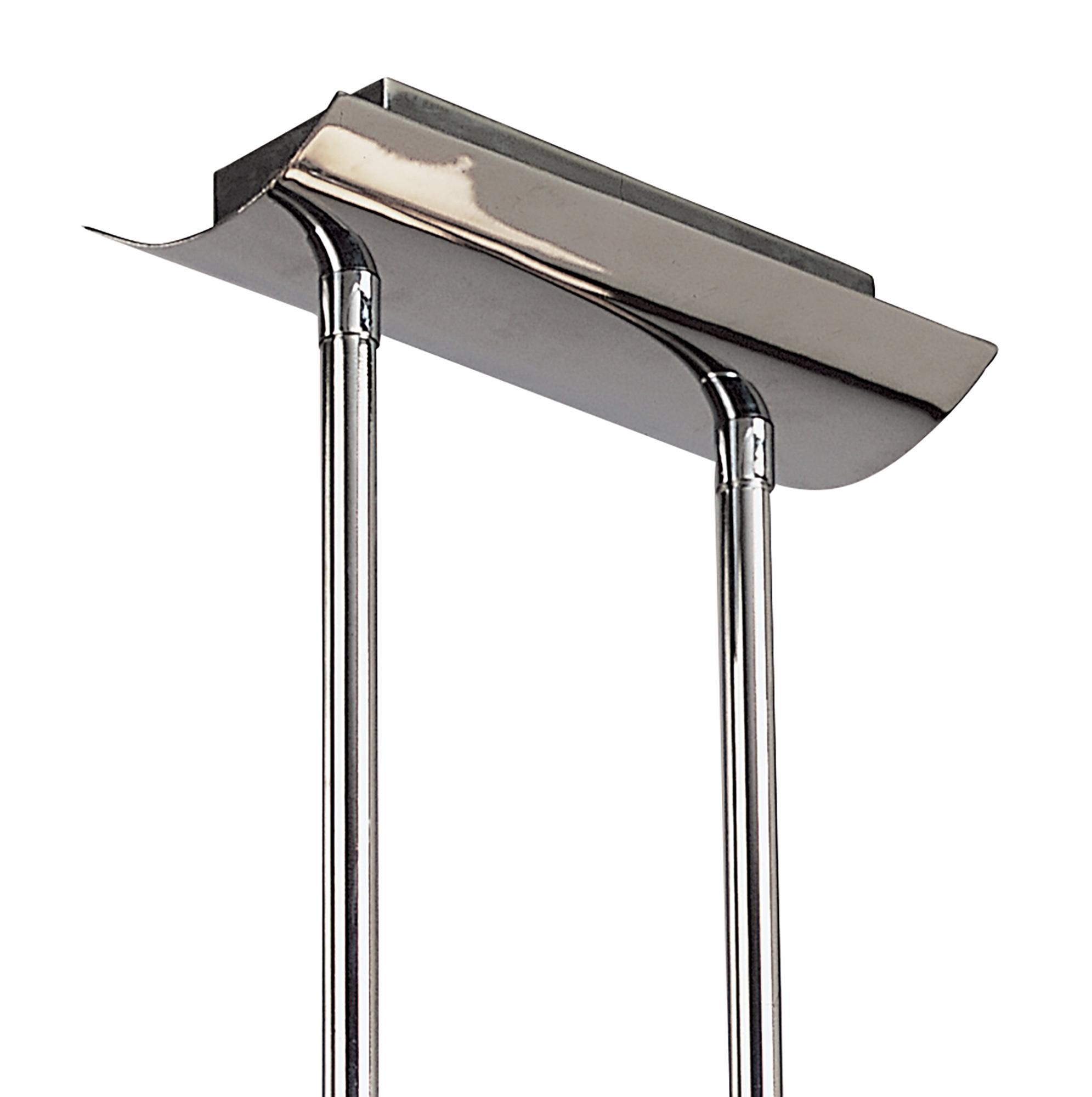 Lupa Rectangular Telescopic Pendant Bar 6 Light G9, Polished Chrome/Frosted White Glass